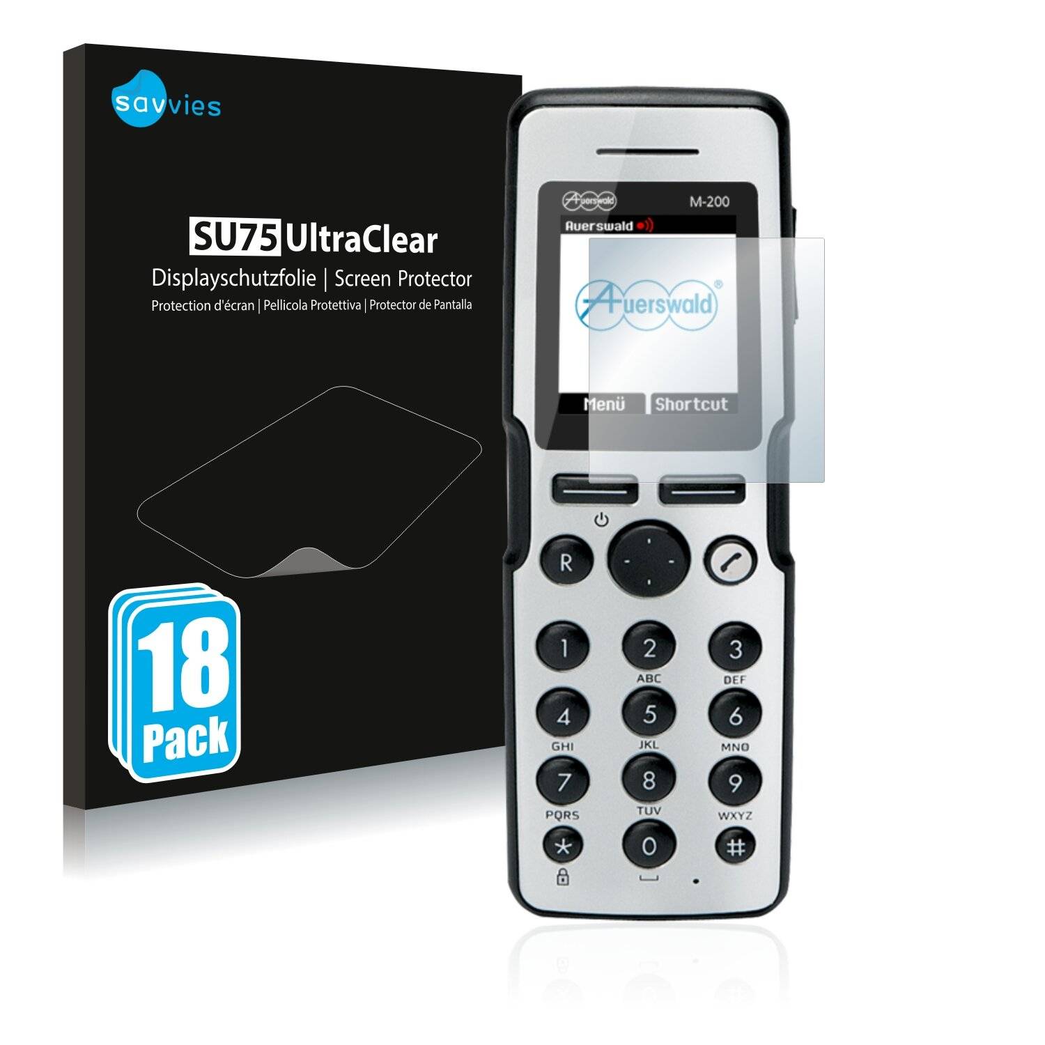 18x Savvies SU75 Displayschutzfolie für Auerswald