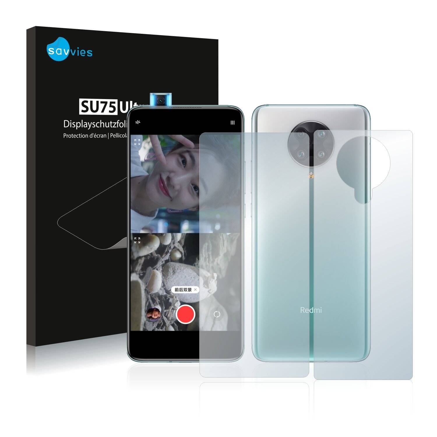 18x Savvies SU75 Displayschutzfolie für Xiaomi Redmi K30 Ultra (Vorder +