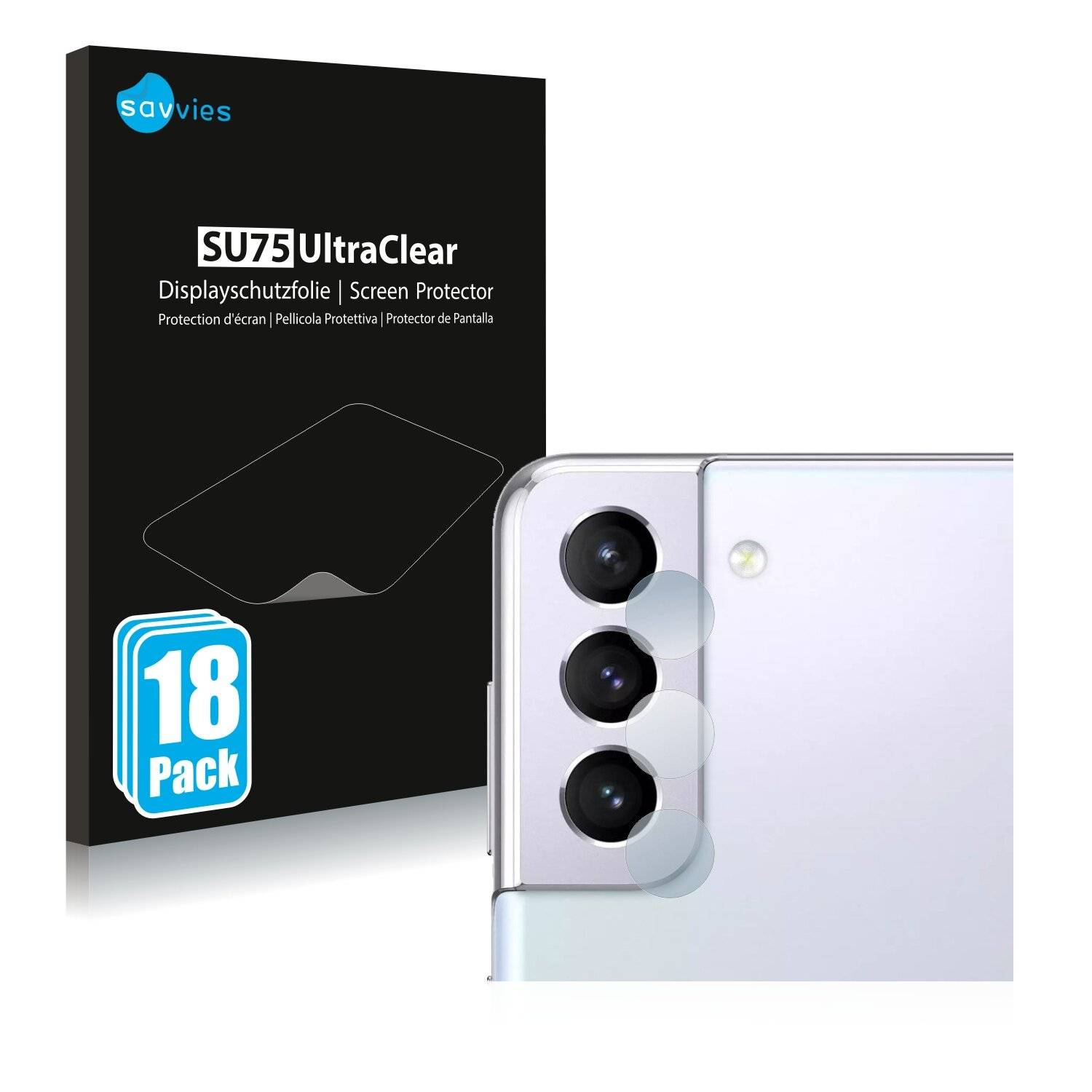 18x Savvies SU75 Displayschutzfolie für Samsung Galaxy S21 (NUR