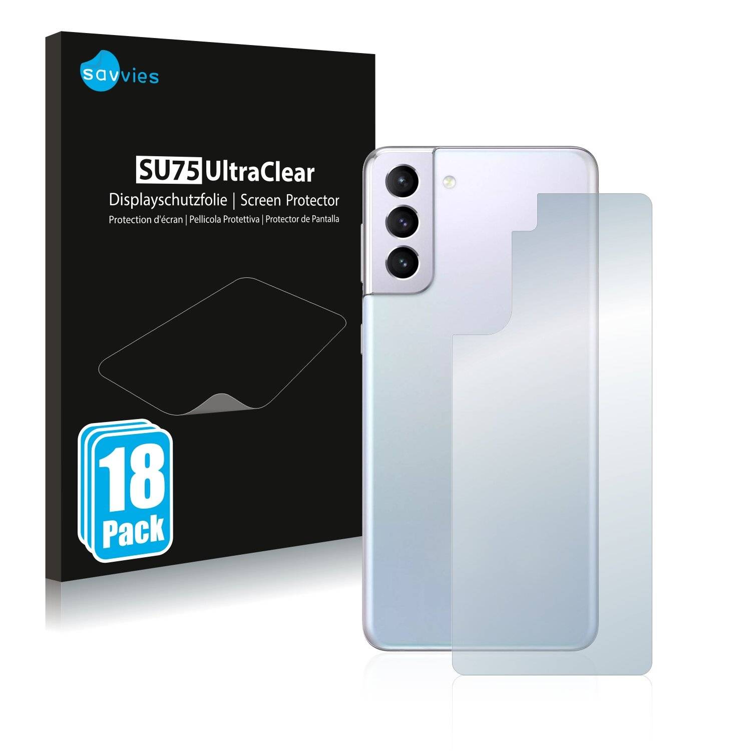 18x Savvies SU75 Displayschutzfolie für Samsung Galaxy S21