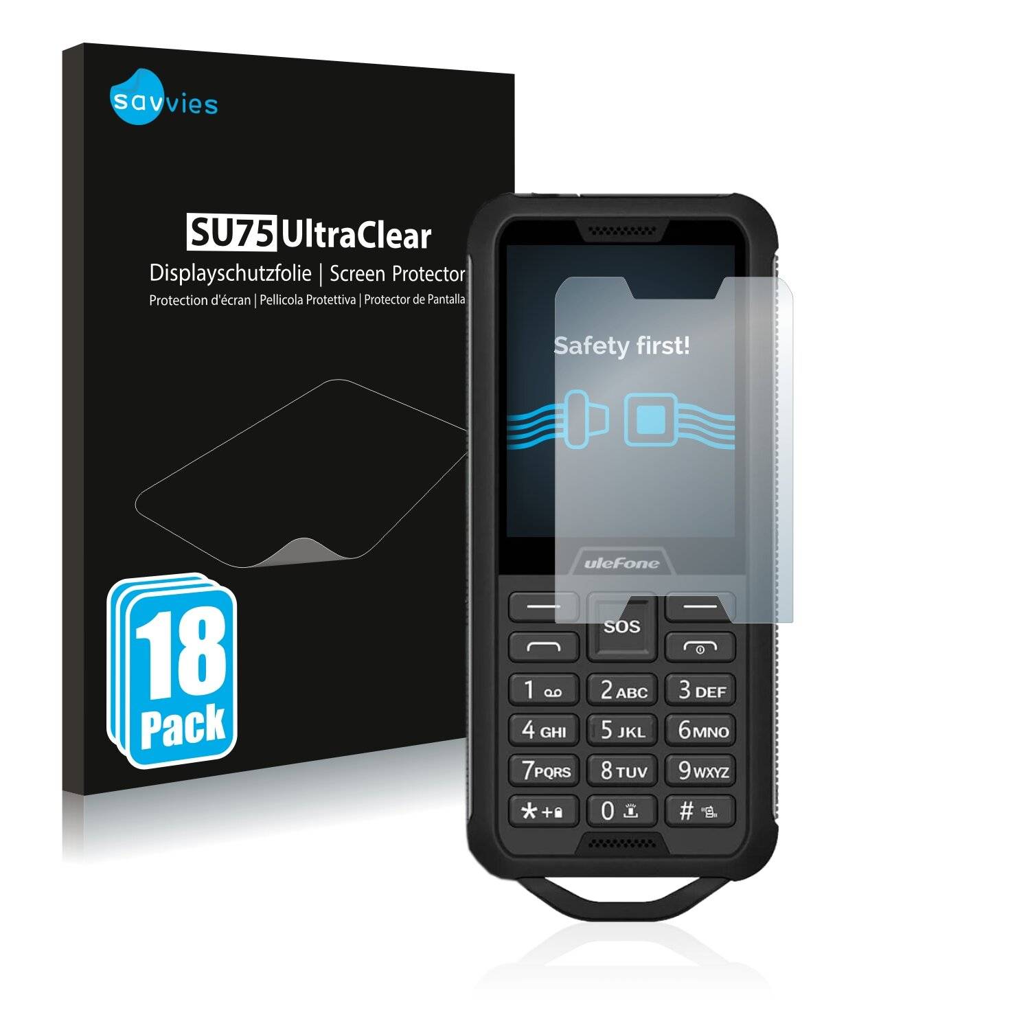 18x Savvies SU75 Displayschutzfolie für Ulefone Armor Mini