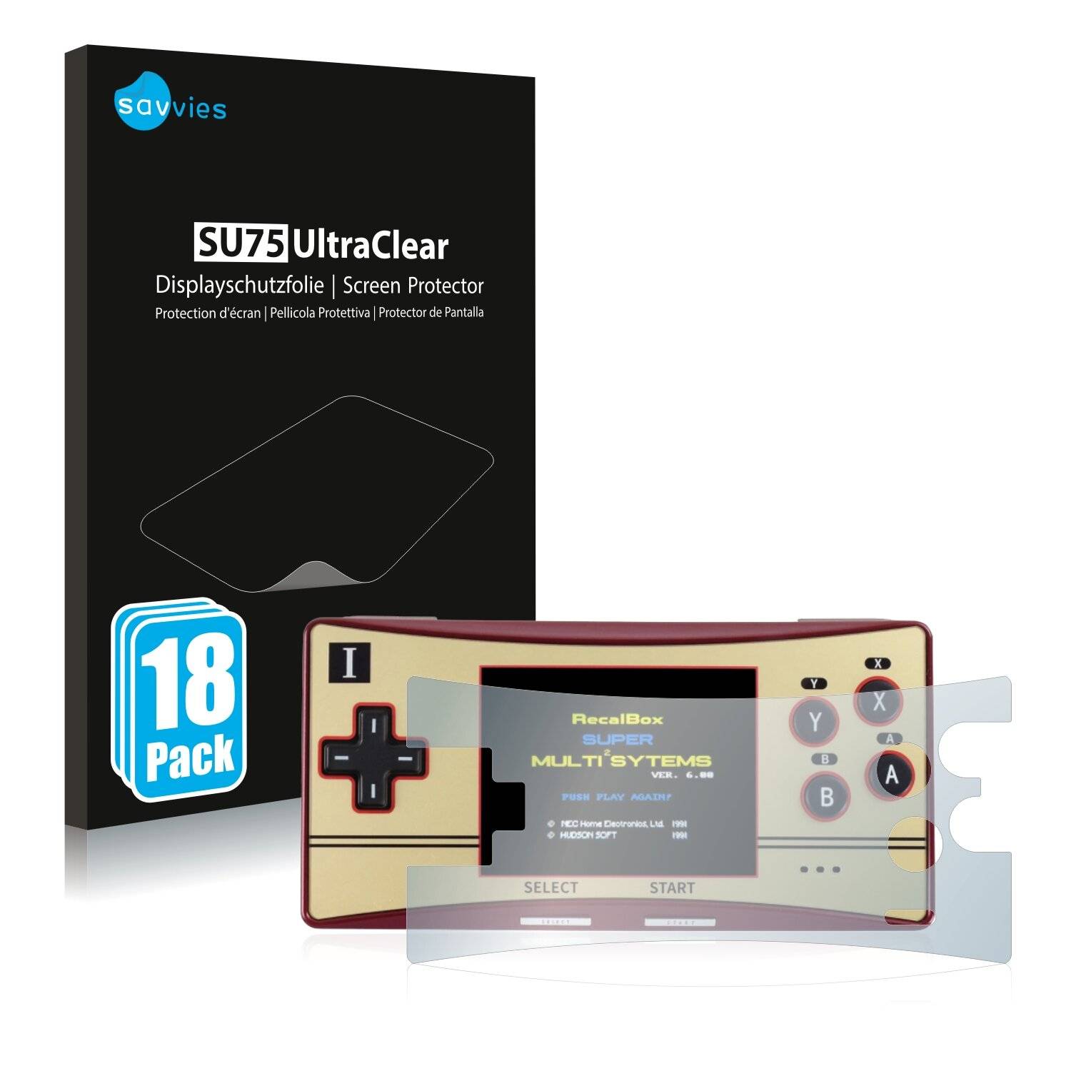 18x Savvies SU75 Displayschutzfolie für Waveshare