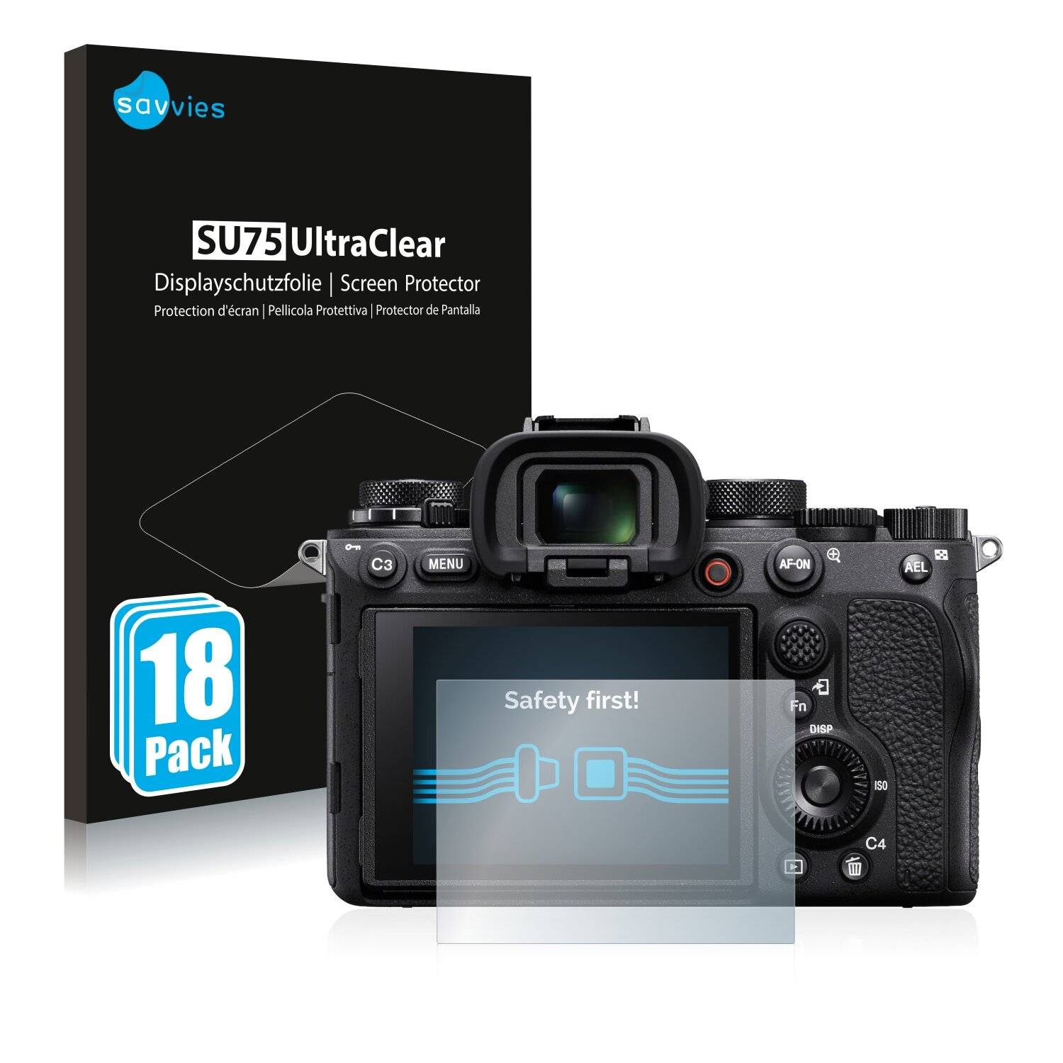 18x Savvies SU75 Displayschutzfolie für Sony Alpha