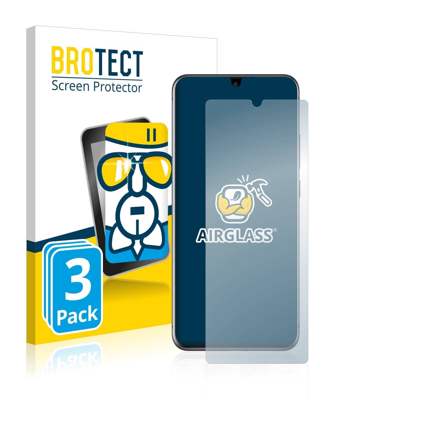 3x BROTECT AirGlass Schutzglas Folie für ZTE Blade 20 Pro