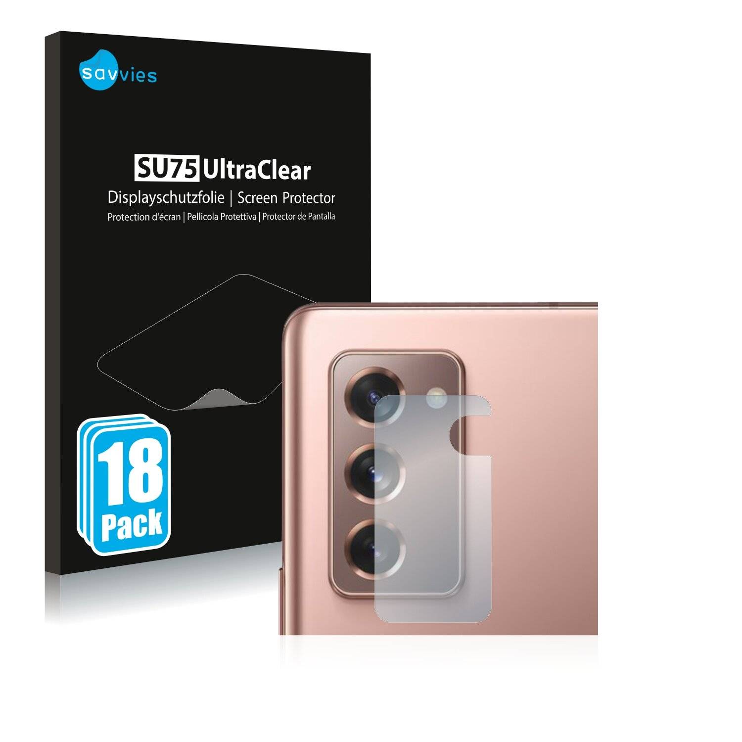 18x Savvies SU75 Displayschutzfolie für Samsung Galaxy Z Fold 2 5G (NUR