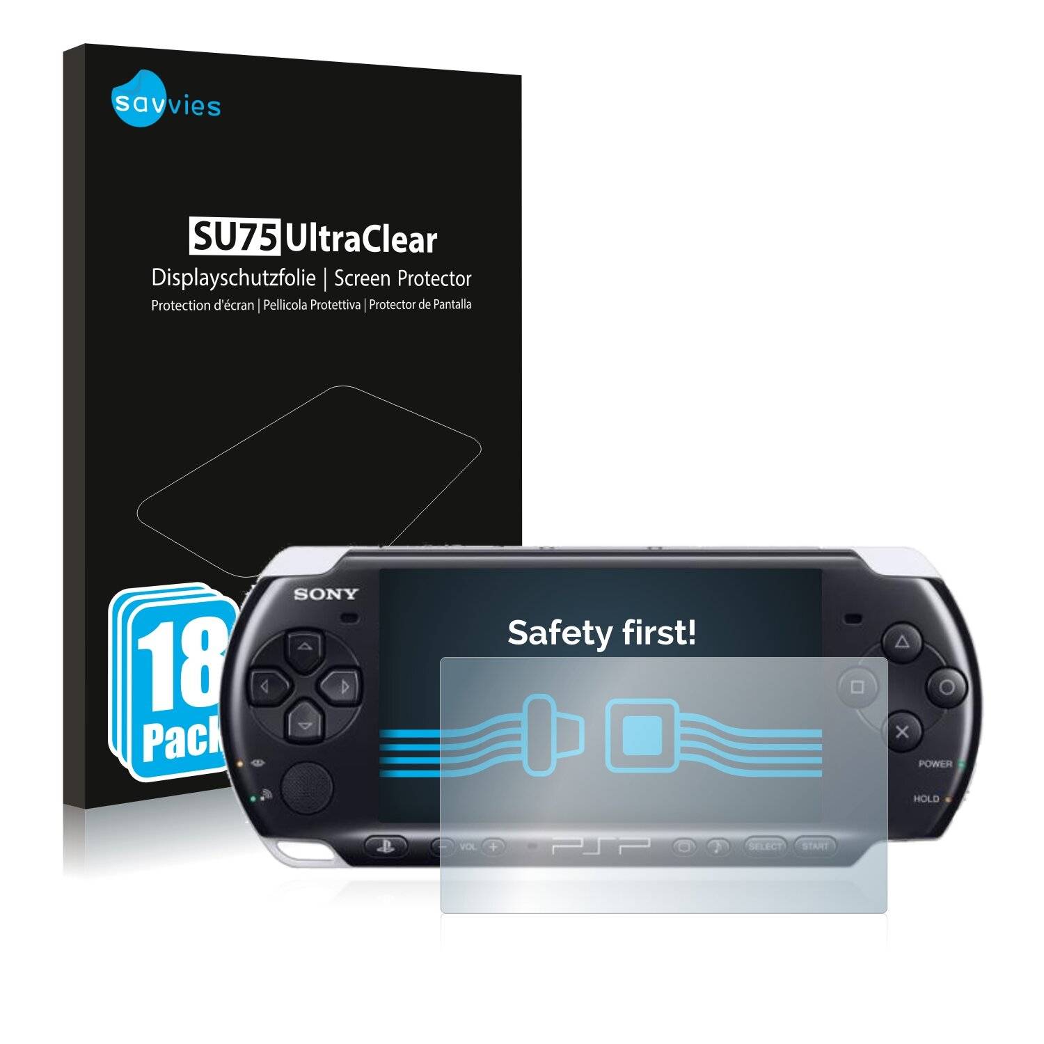 18x Savvies SU75 Displayschutzfolie für Sony PSP