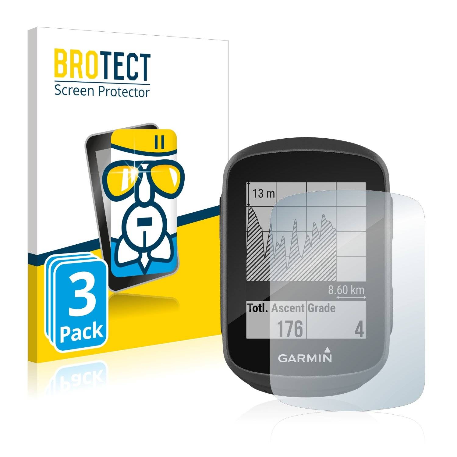 3x BROTECT AirGlass Schutzglas Folie für Garmin Edge 130