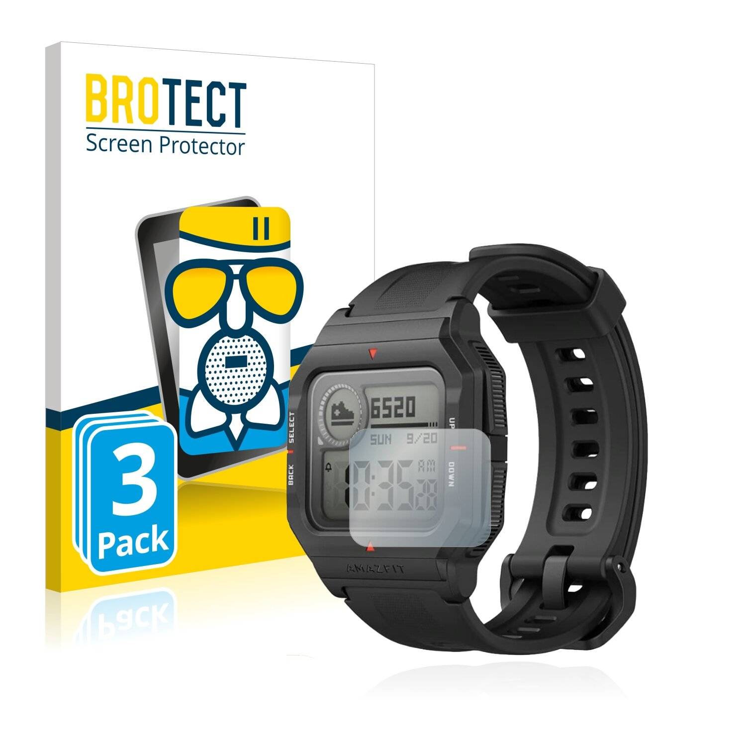 3x BROTECT AirGlass Matte Schutzglas Folie für Huami Amazfit