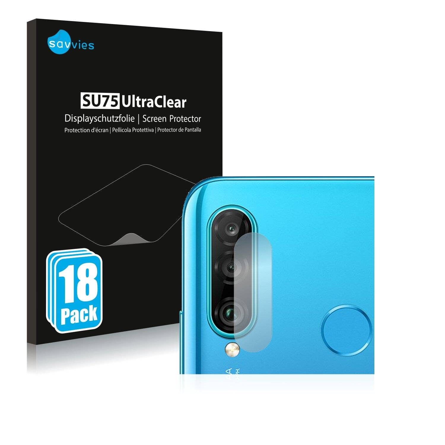 18x Savvies SU75 Displayschutzfolie für Huawei P30 lite New Edition (NUR