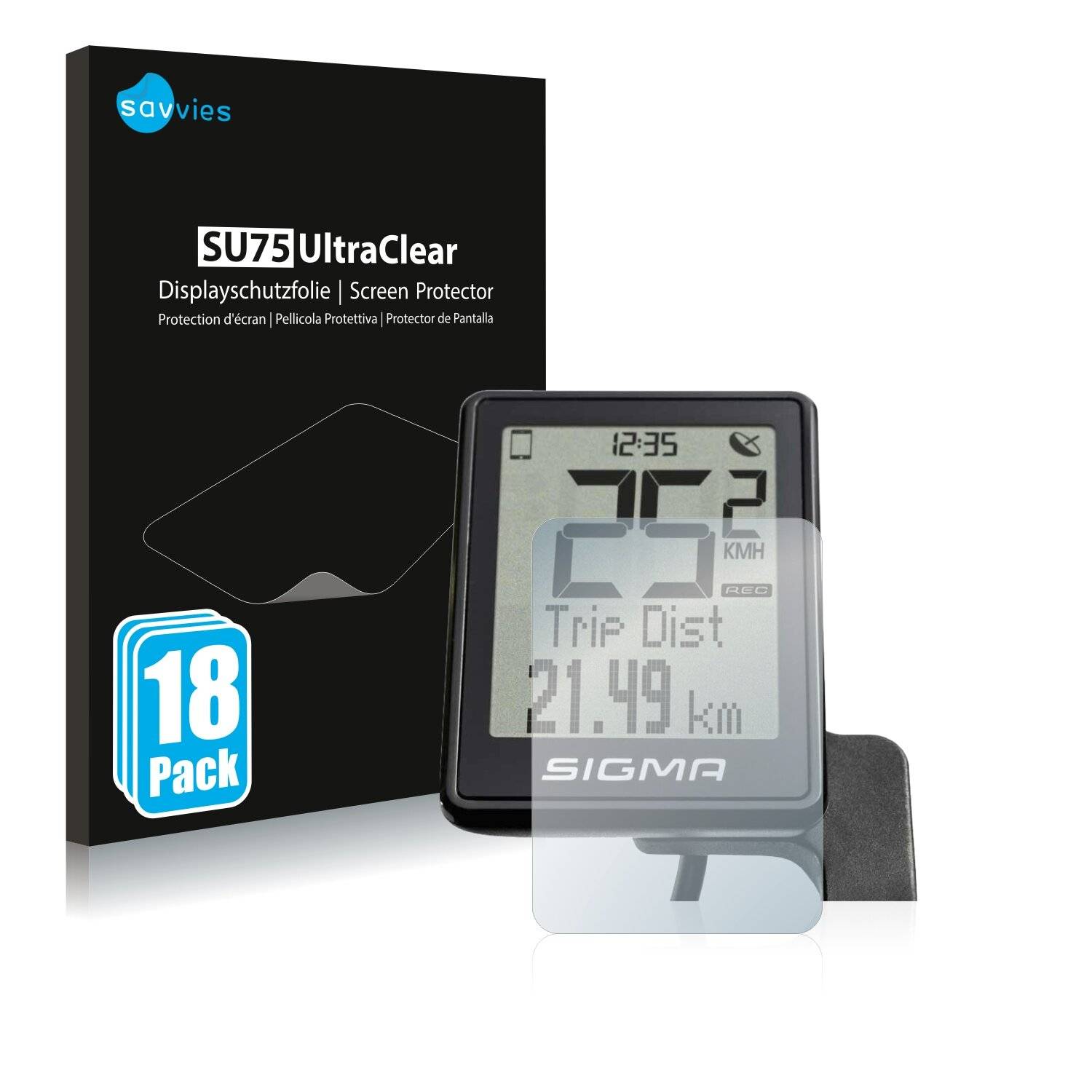 18x Savvies SU75 Displayschutzfolie für Sigma View