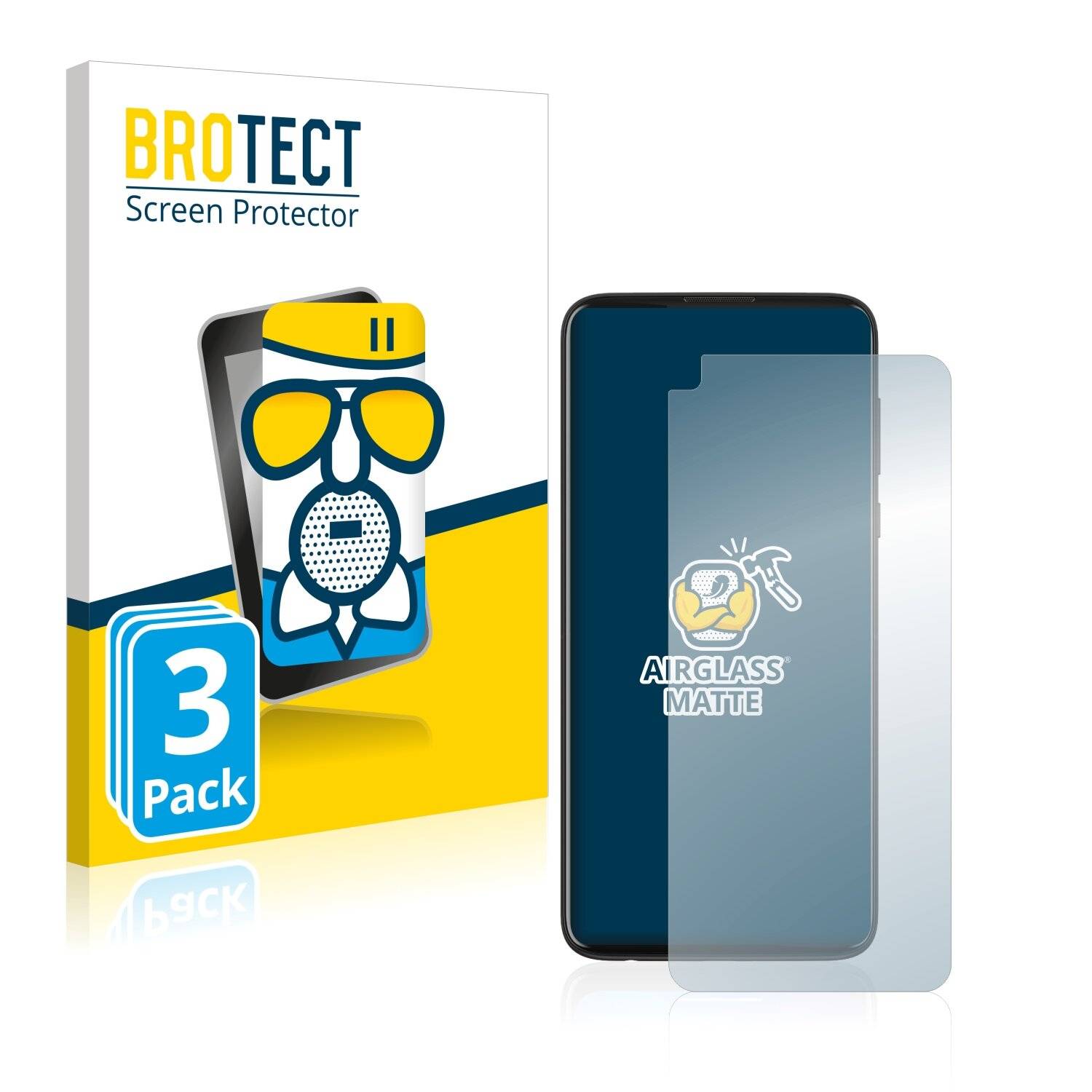 3x BROTECT AirGlass Matte Schutzglas Folie für Motorola Moto G Power
