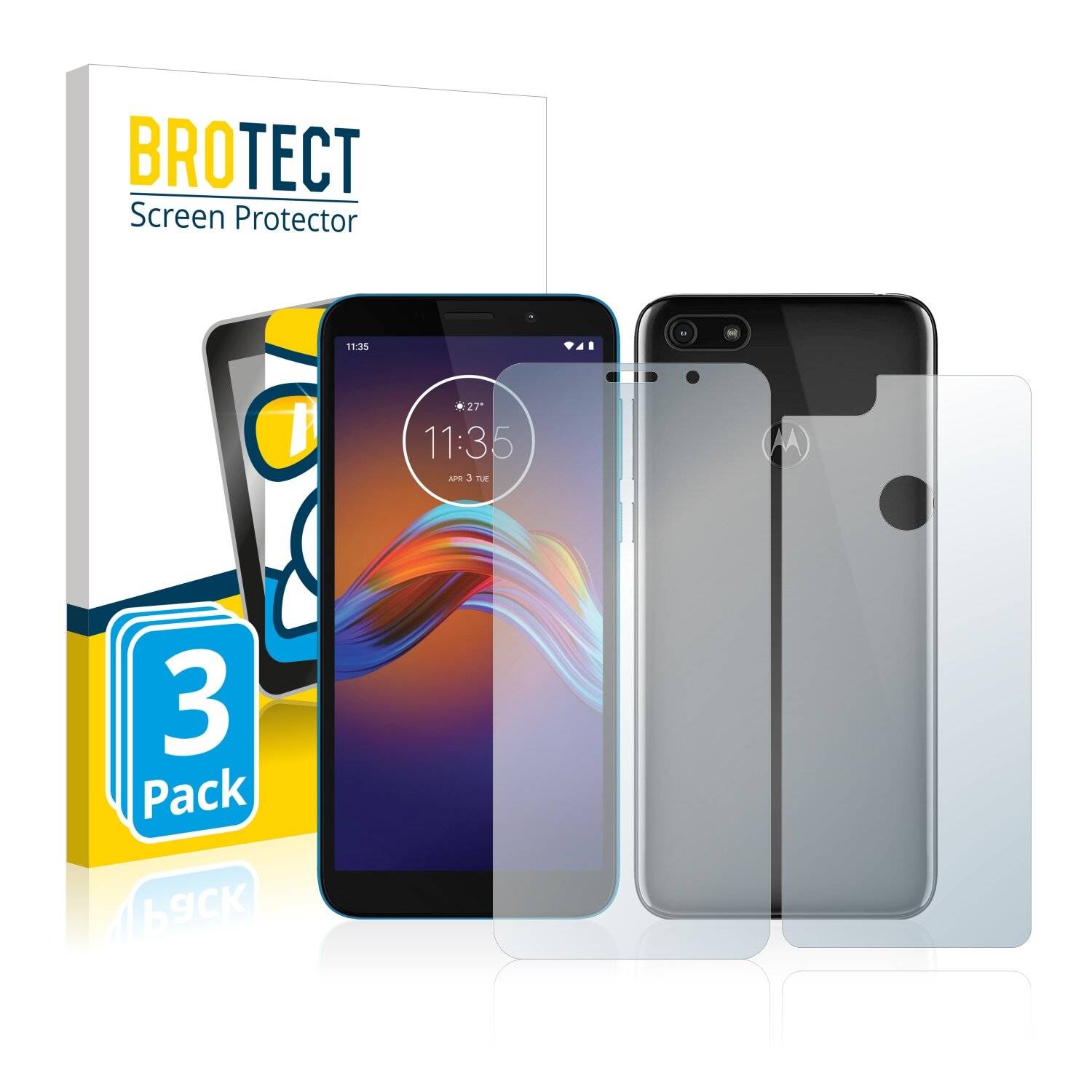 3x BROTECT AirGlass Schutzglas Folie für Motorola Moto E6 Play (Vorder +
