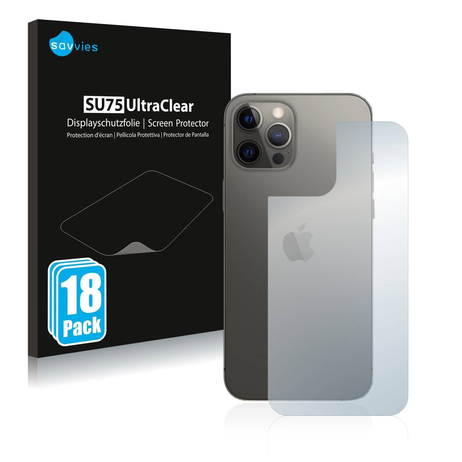 18x Savvies SU75 Displayschutzfolie für Apple iPhone 12 Pro Max