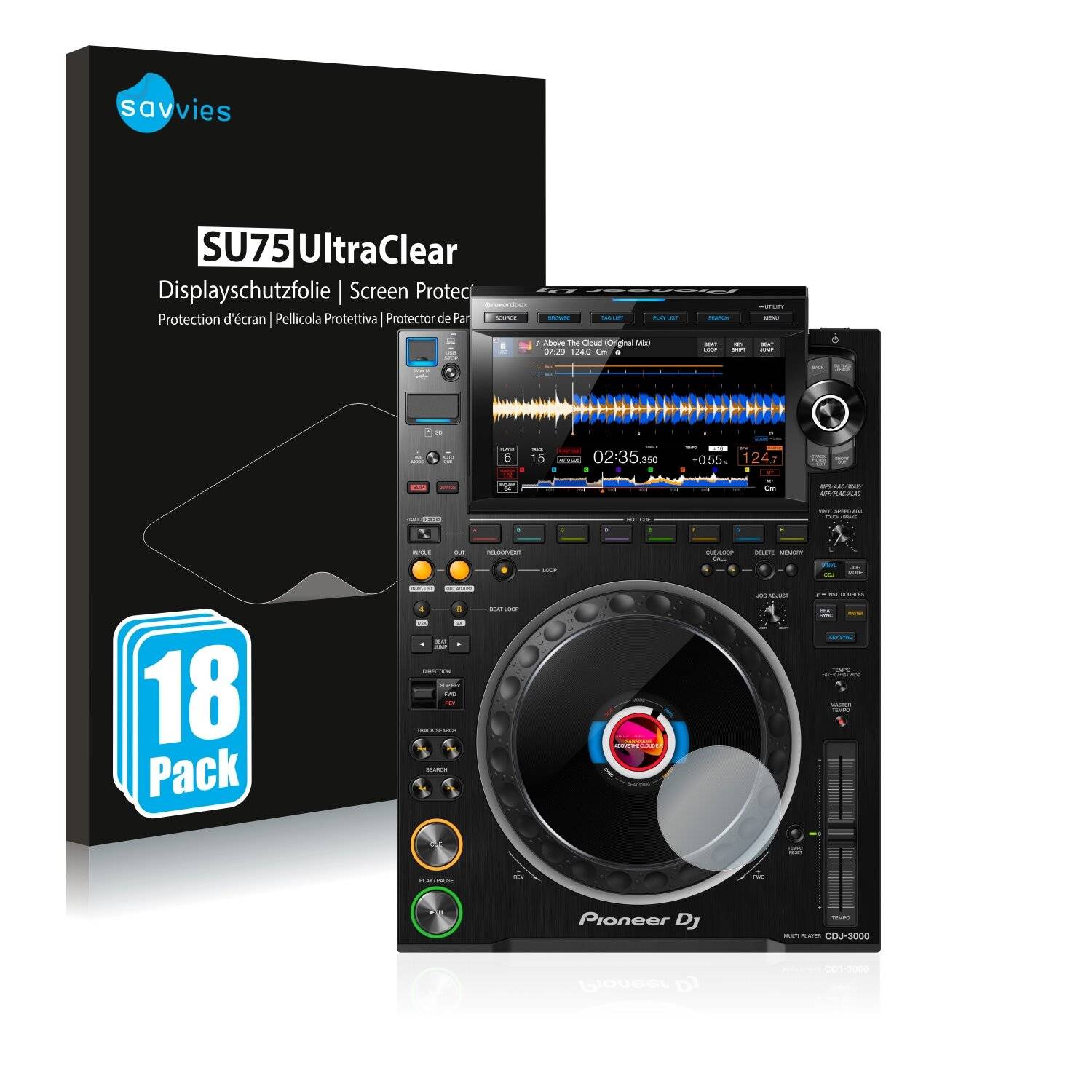 18x Savvies SU75 Displayschutzfolie für Pioneer CDJ 3000
