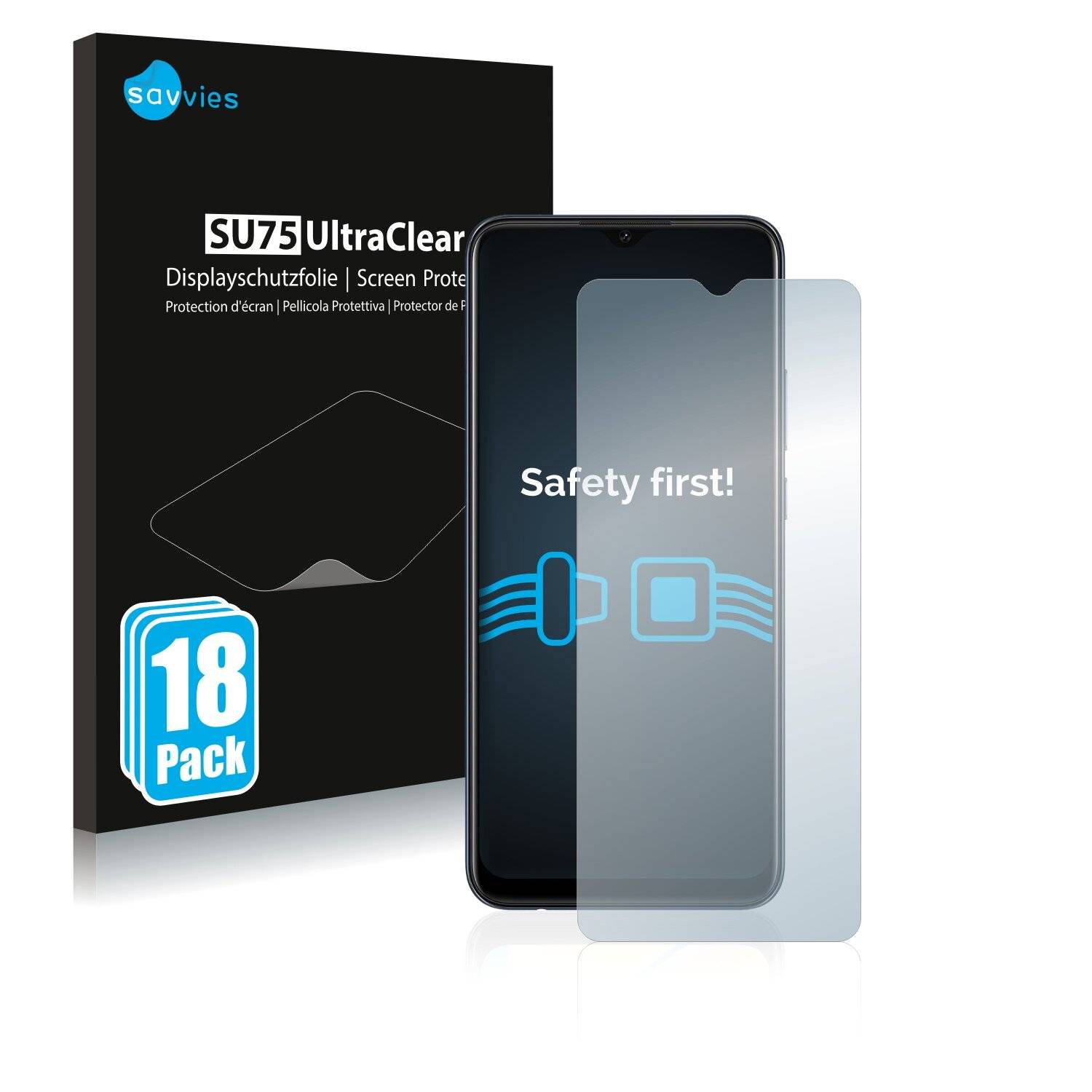 18x Savvies SU75 Displayschutzfolie für Oppo