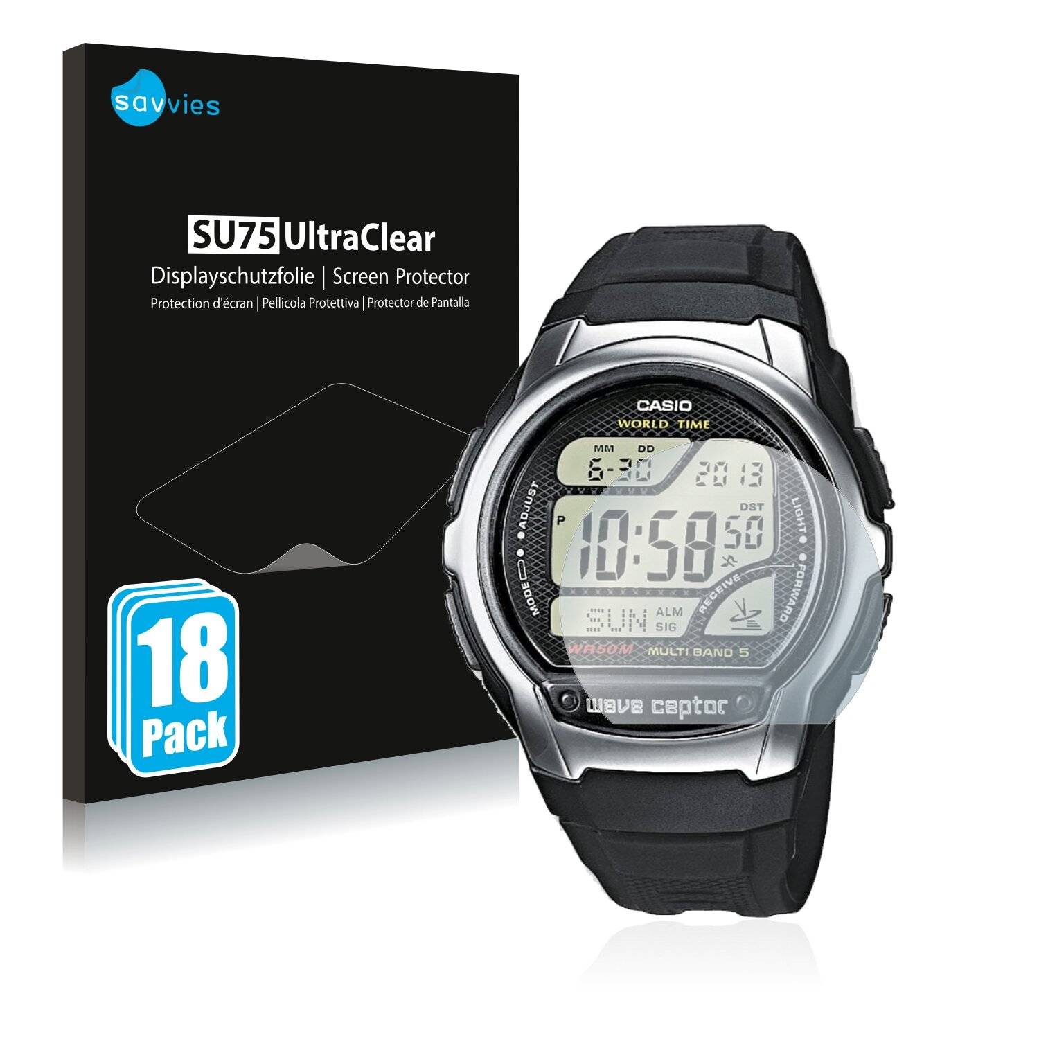 18x Savvies SU75 Displayschutzfolie für Casio