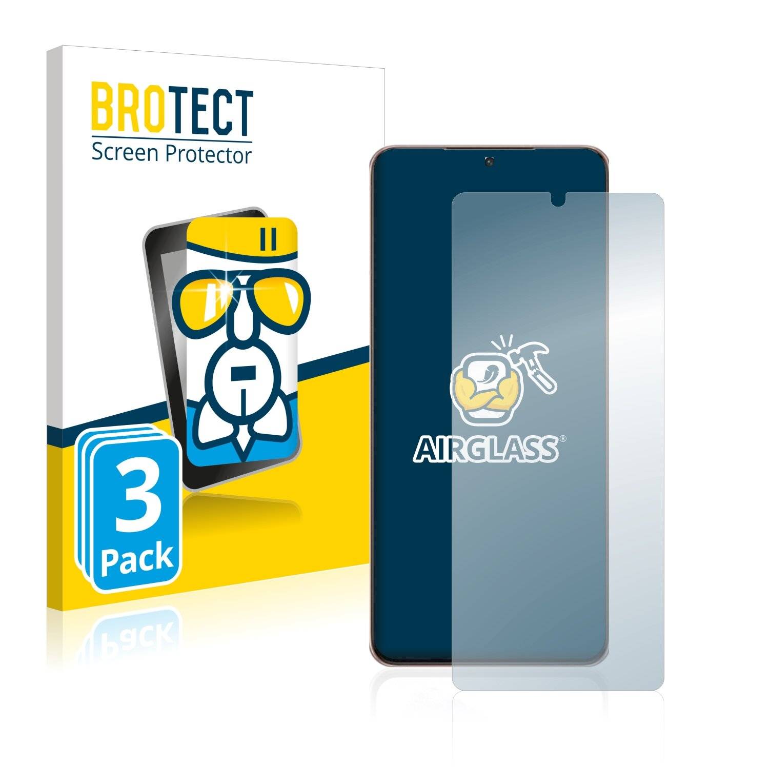 3x BROTECT AirGlass Schutzglas Folie für Samsung Galaxy S21 Ultra