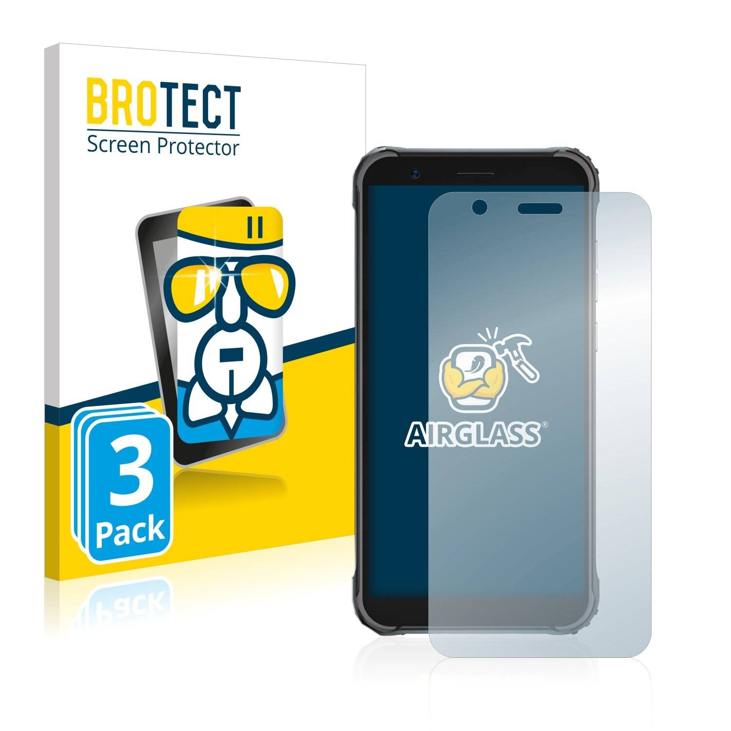 3x BROTECT AirGlass Schutzglas Folie für Blackview BV4900