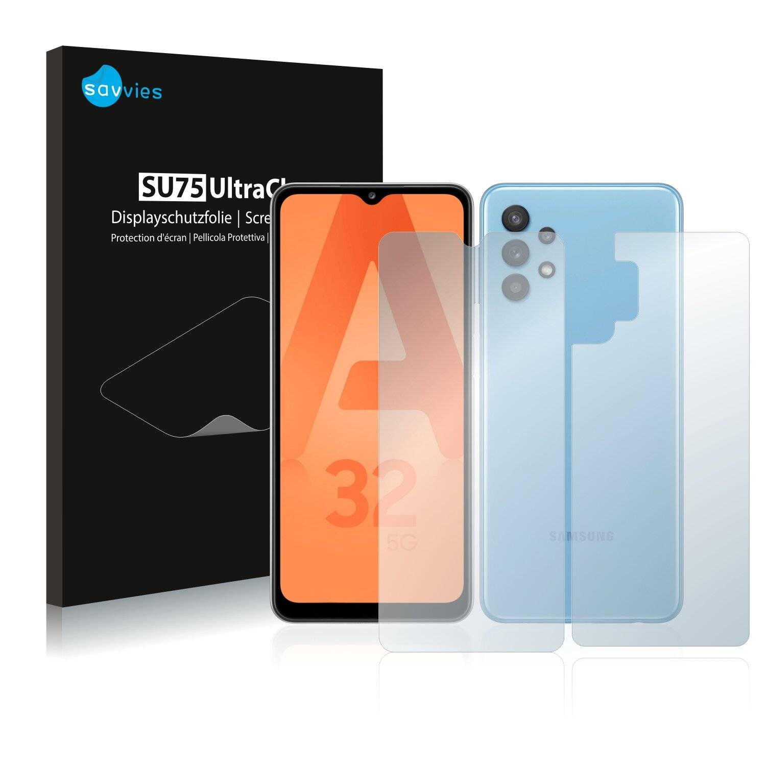 18x Savvies SU75 Displayschutzfolie für Samsung Galaxy A32 5G (Vorder +