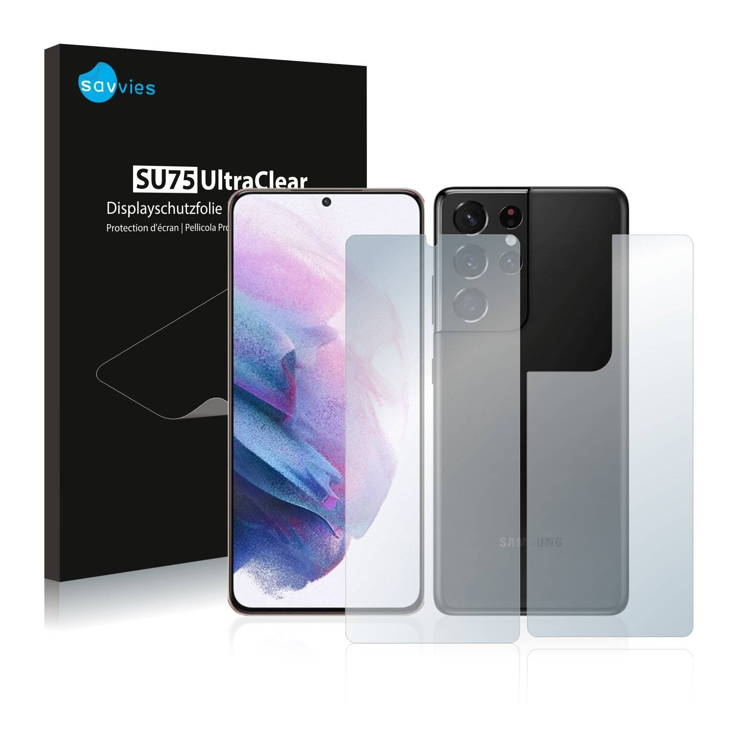 18x Savvies SU75 Displayschutzfolie für Samsung Galaxy S21 Ultra 5G (Vorder +