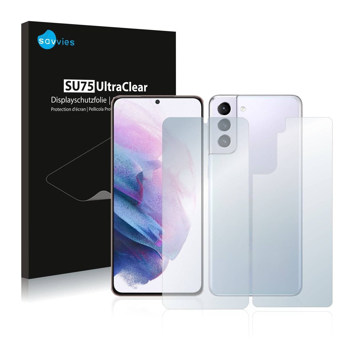 18x Savvies SU75 Displayschutzfolie für Samsung Galaxy S21 Plus 5G (Vorder +