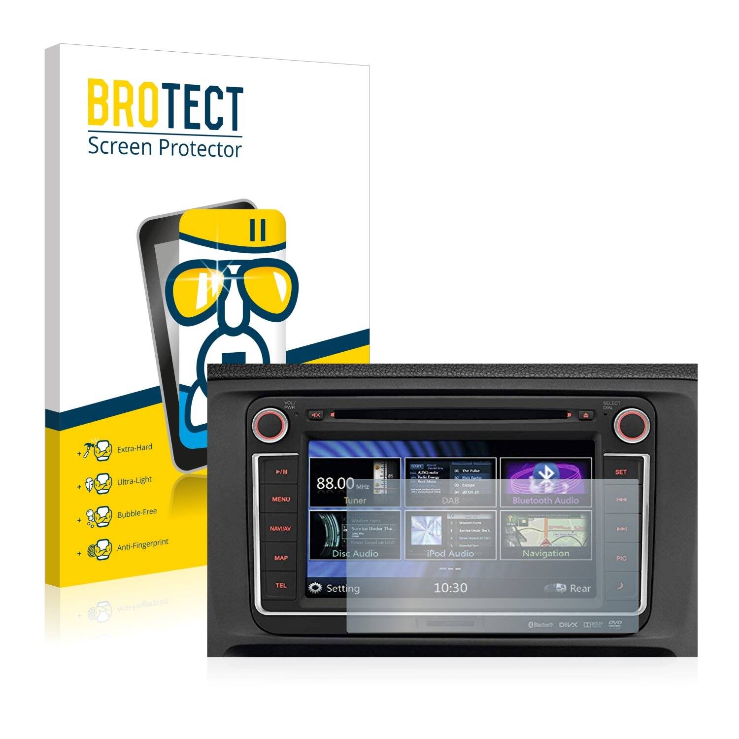 BROTECT AirGlass Schutzglas Folie für Volkswagen Polo 2009 RMT
