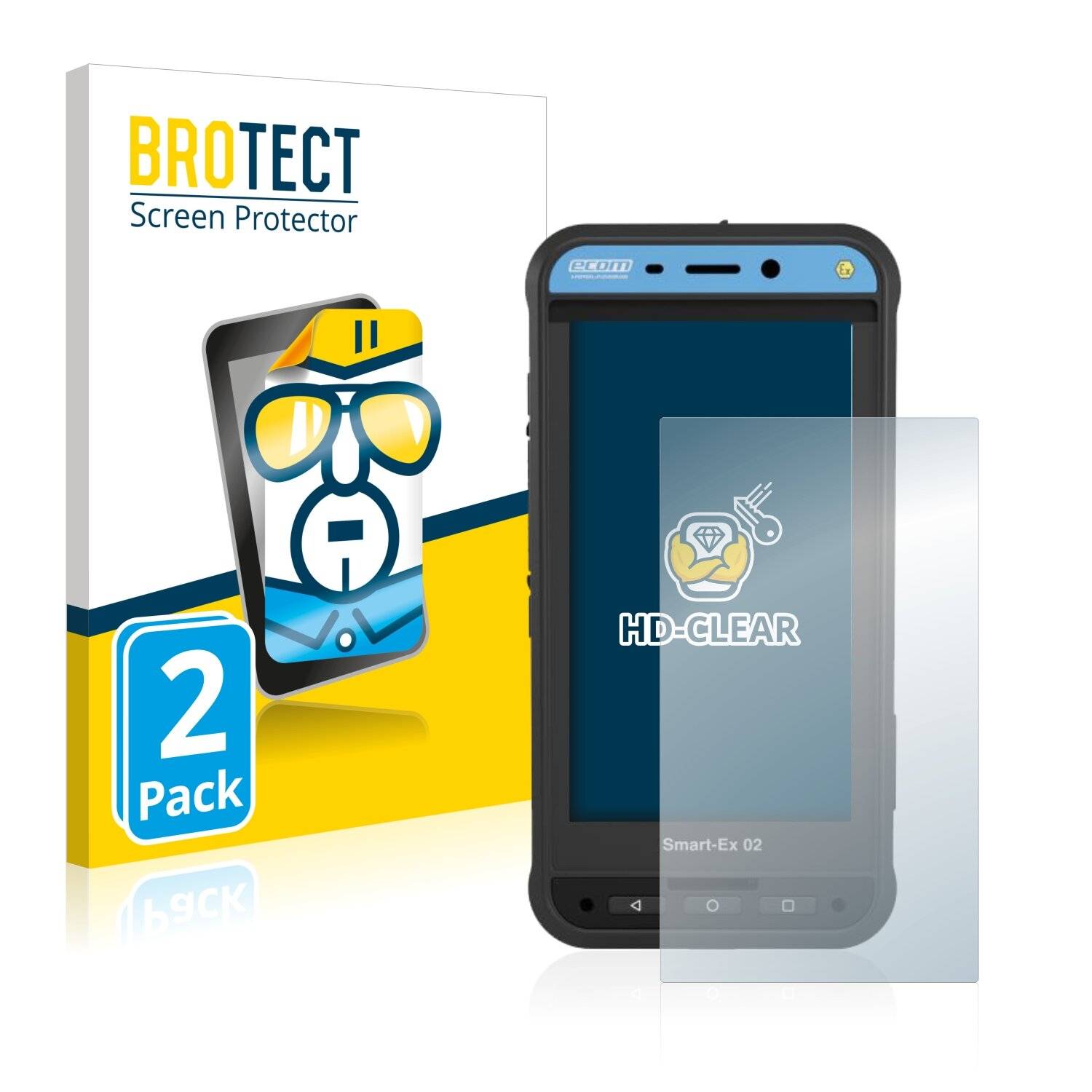 2x BROTECT HD-Clear Displayschutzfolie für Ecom Smart-Ex 02