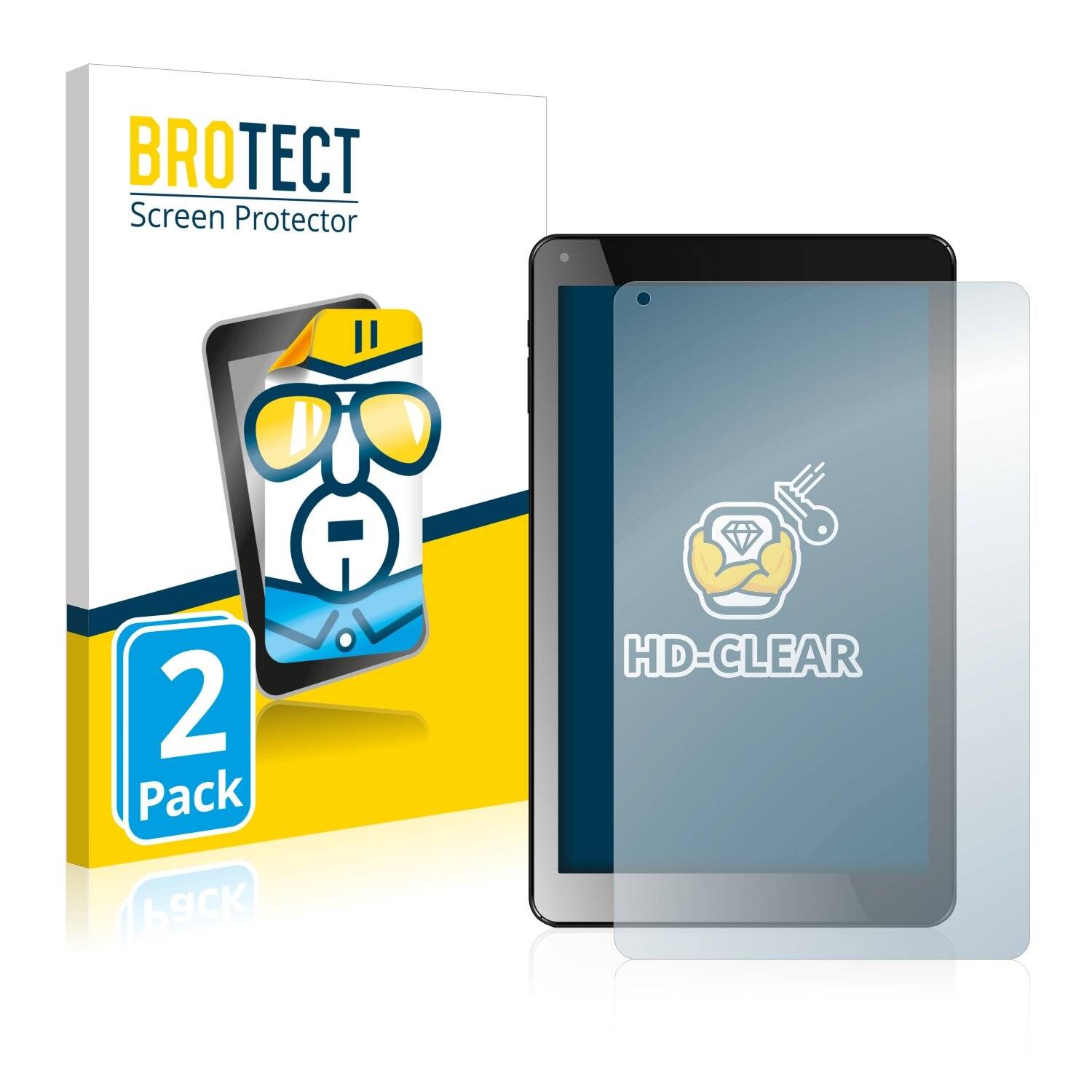2x BROTECT HD-Clear Displayschutzfolie für Odys NoteTab Pro LTE