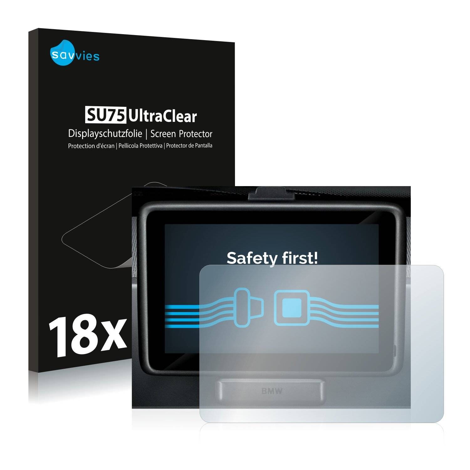 18x Savvies SU75 Displayschutzfolie für BMW 3 E90 Limousine 2005-2008 Navigation Portable HD