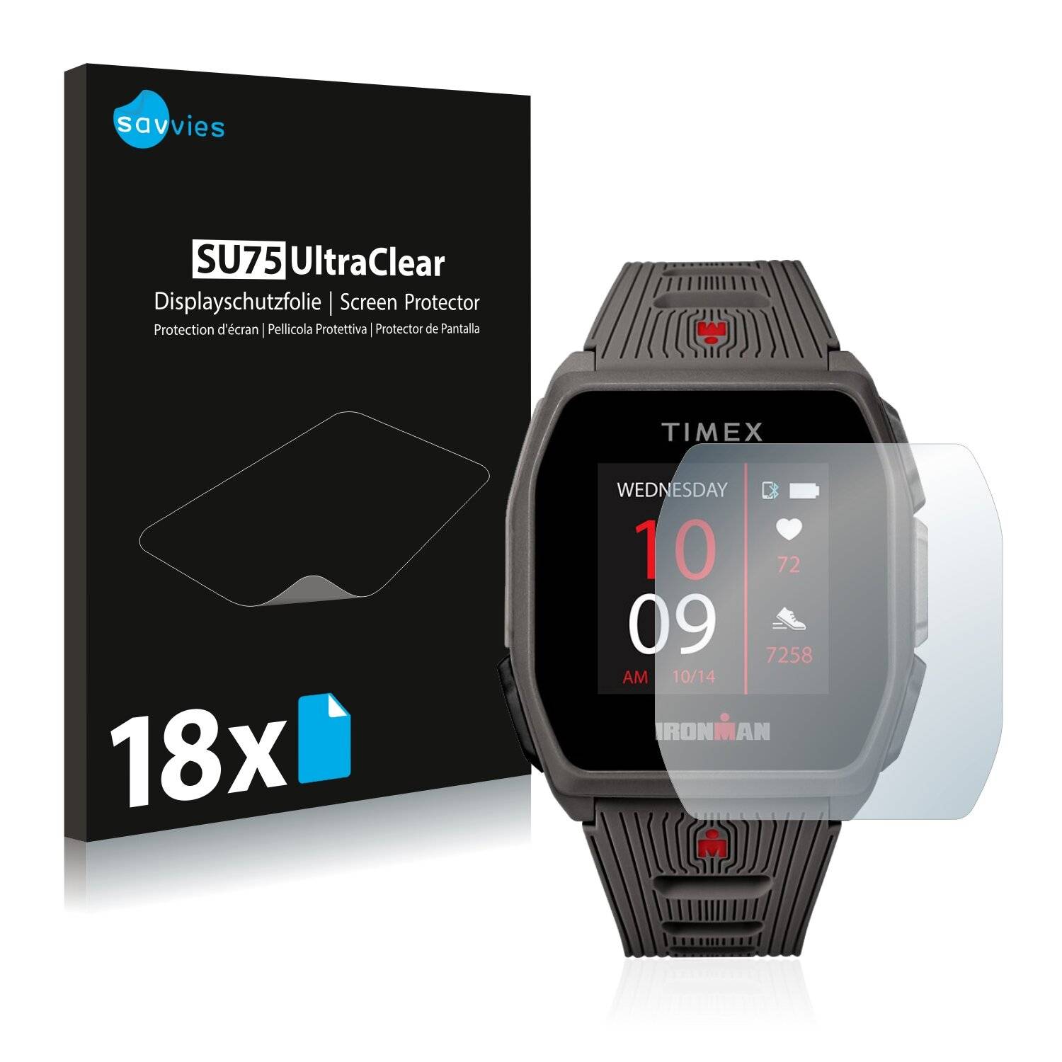 18x Savvies SU75 Displayschutzfolie für Timex Ironman