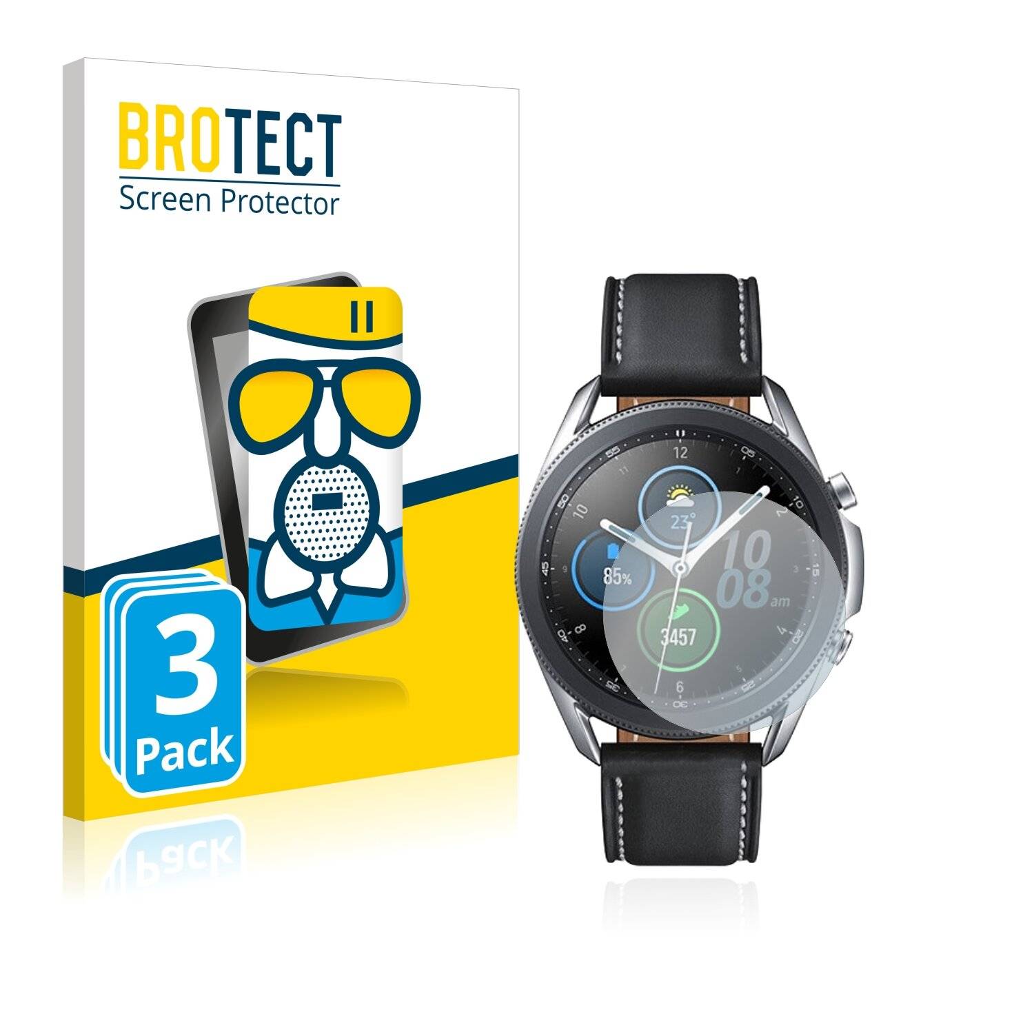 3x BROTECT AirGlass Matte Schutzglas Folie für Samsung Galaxy Watch 3