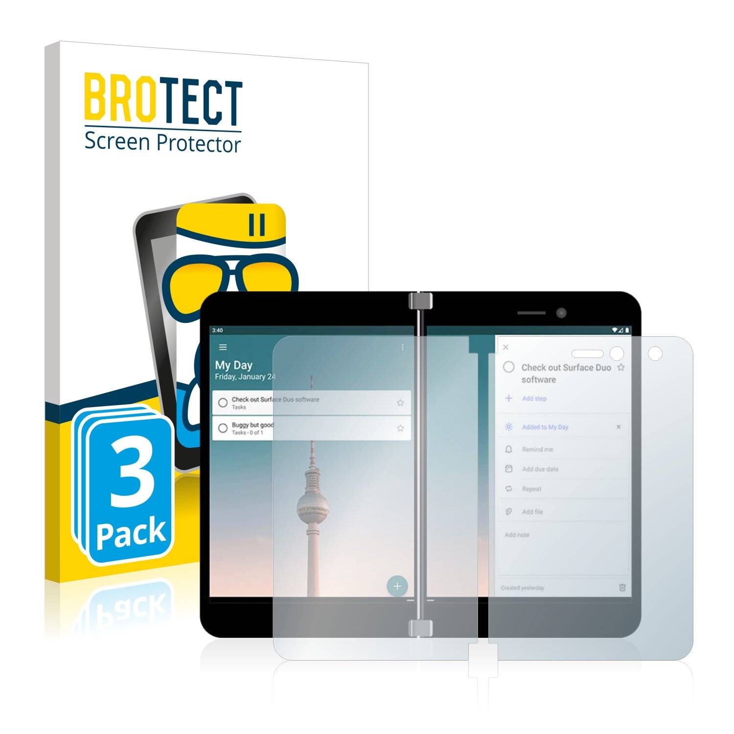 3x BROTECT AirGlass Matte Schutzglas Folie für Microsoft Surface