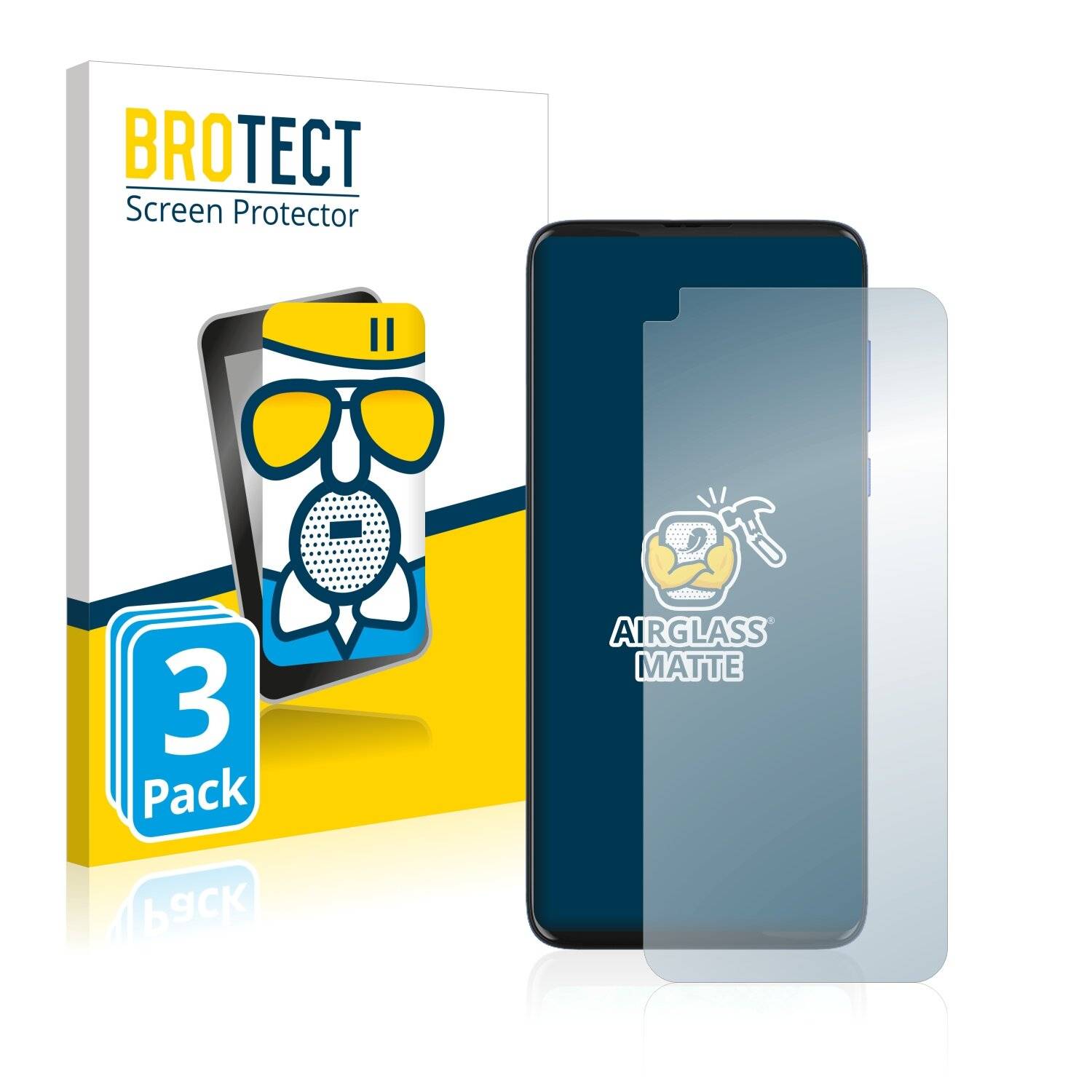 3x BROTECT AirGlass Matte Schutzglas Folie für Motorola Moto