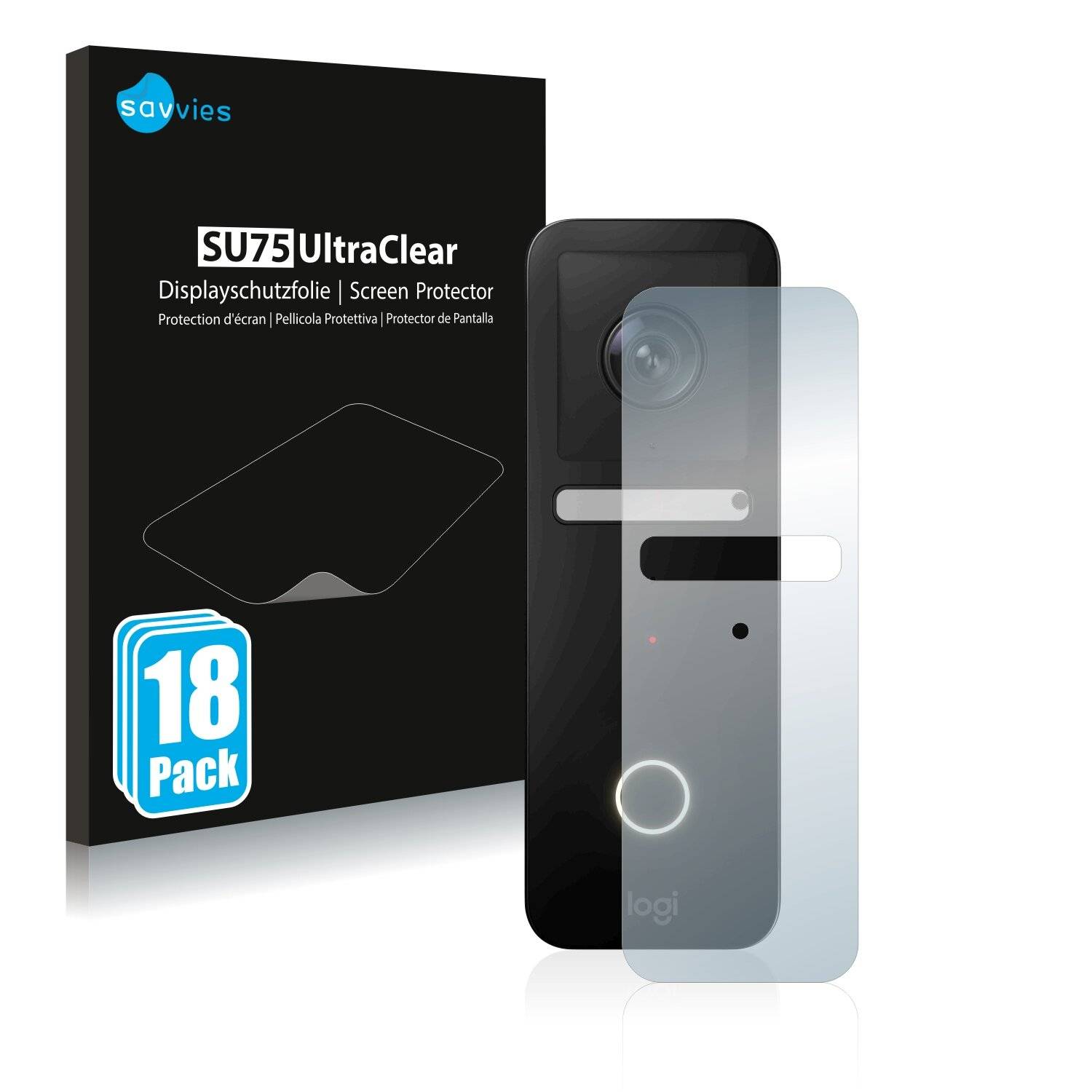 18x Savvies SU75 Displayschutzfolie für Logitech Circle View