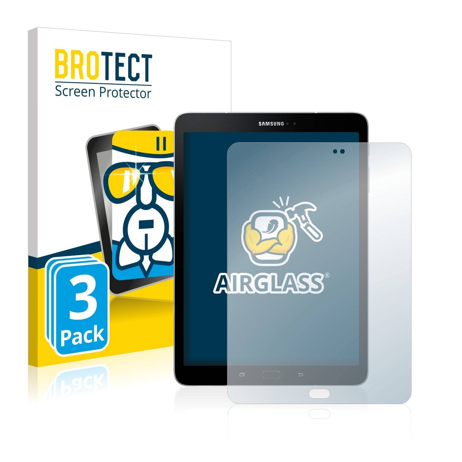 3x BROTECT AirGlass Schutzglas Folie für Samsung Galaxy Tab
