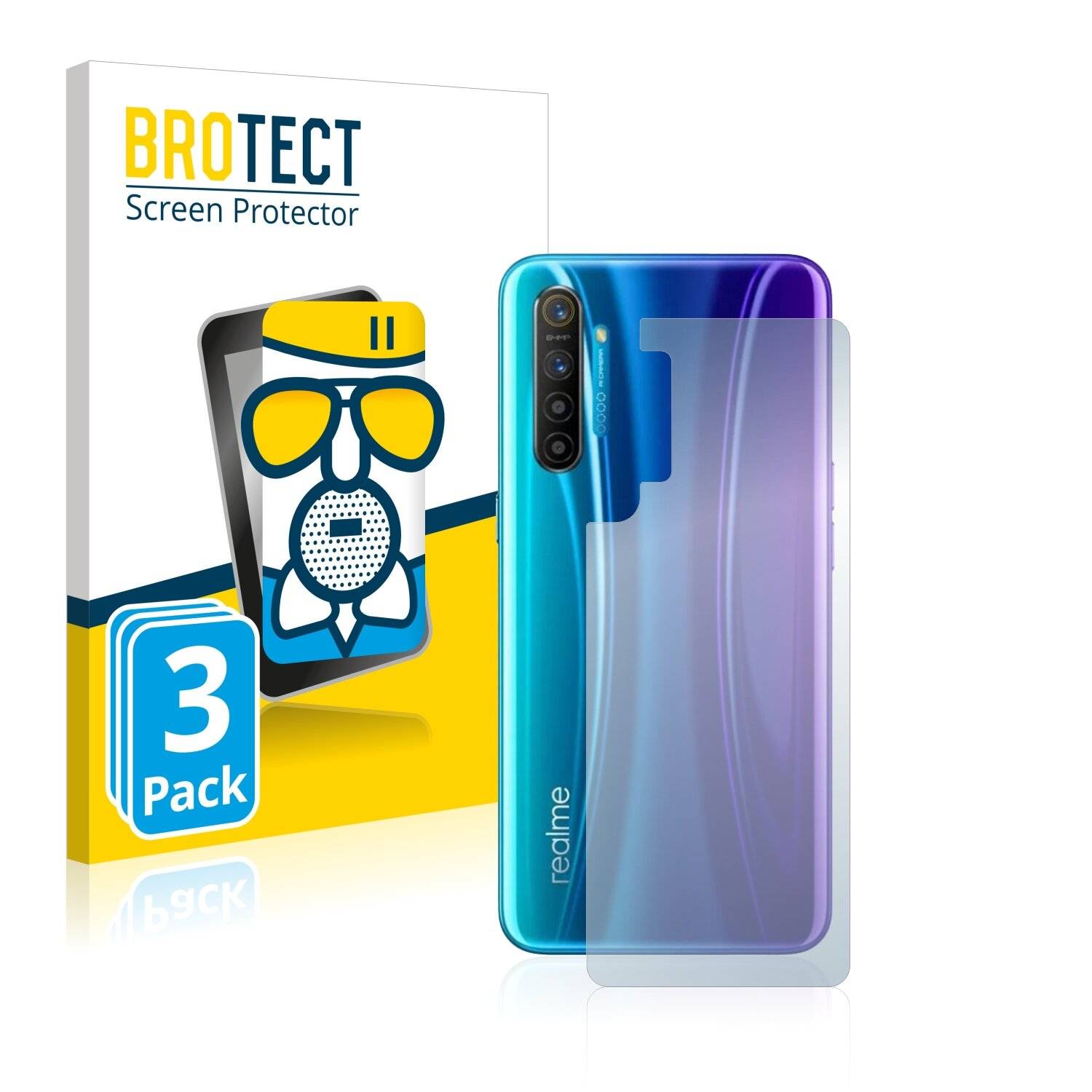 3x BROTECT AirGlass Matte Schutzglas Folie für Realme X2