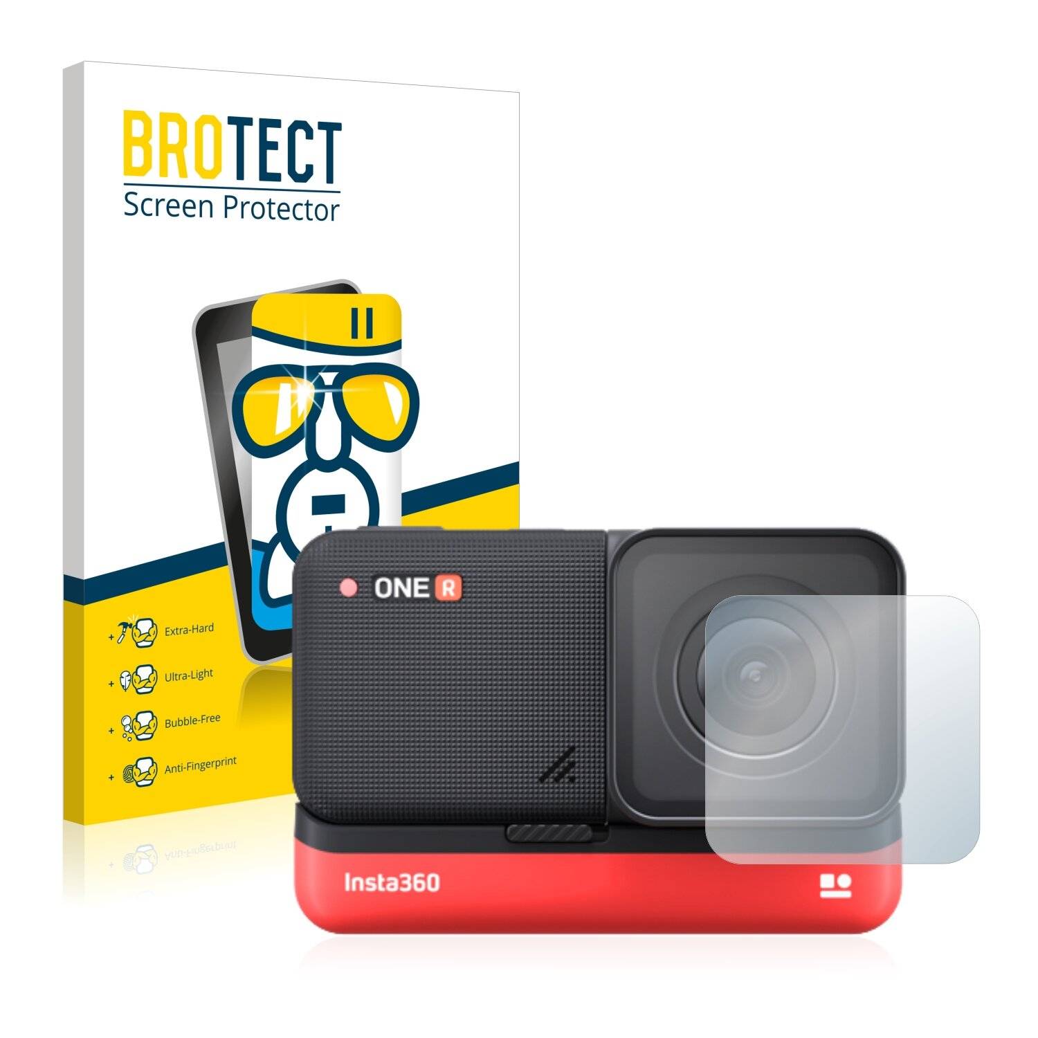 BROTECT AirGlass Schutzglas Folie für Insta360 One R Twin Edition 4K Weitwinkel-Mod