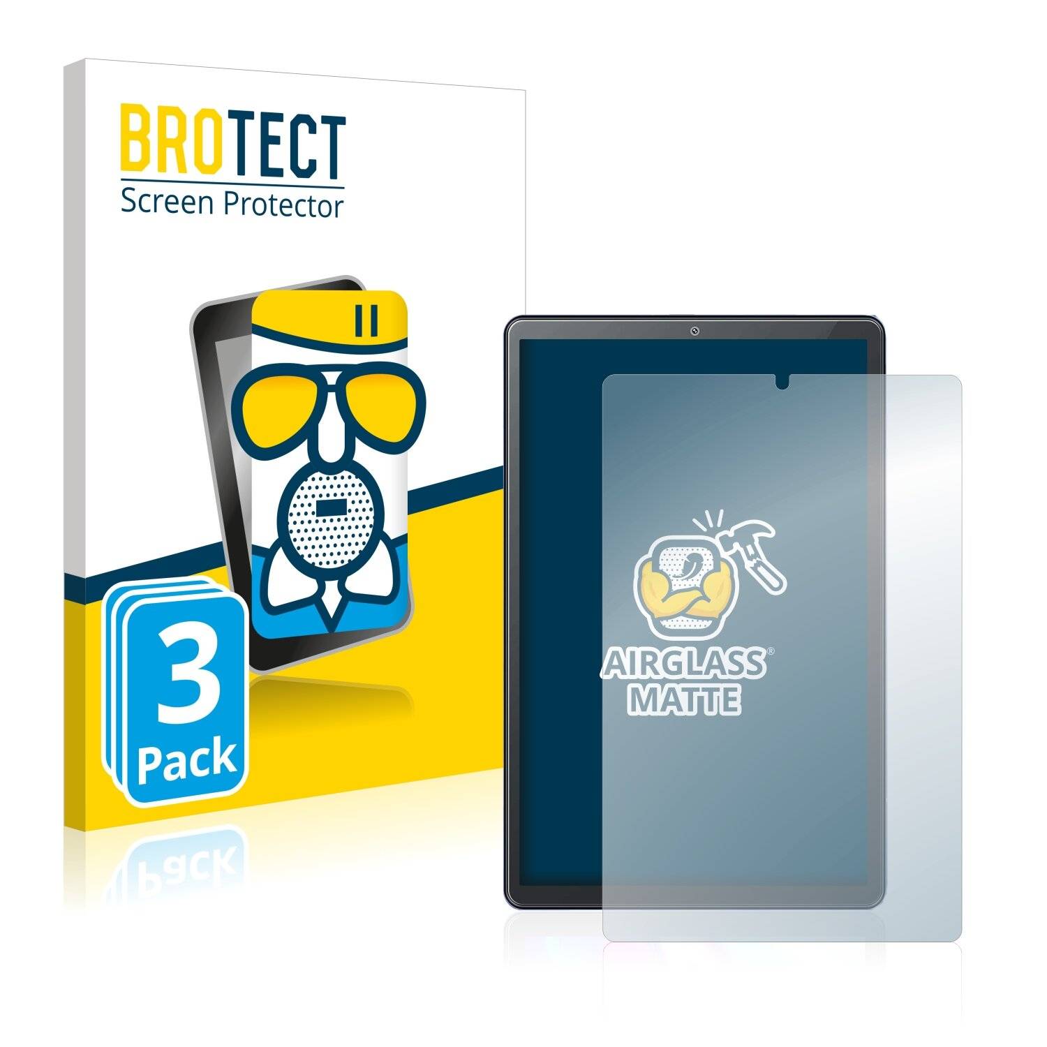 3x BROTECT AirGlass Matte Schutzglas Folie für Vankyo MatrixPad