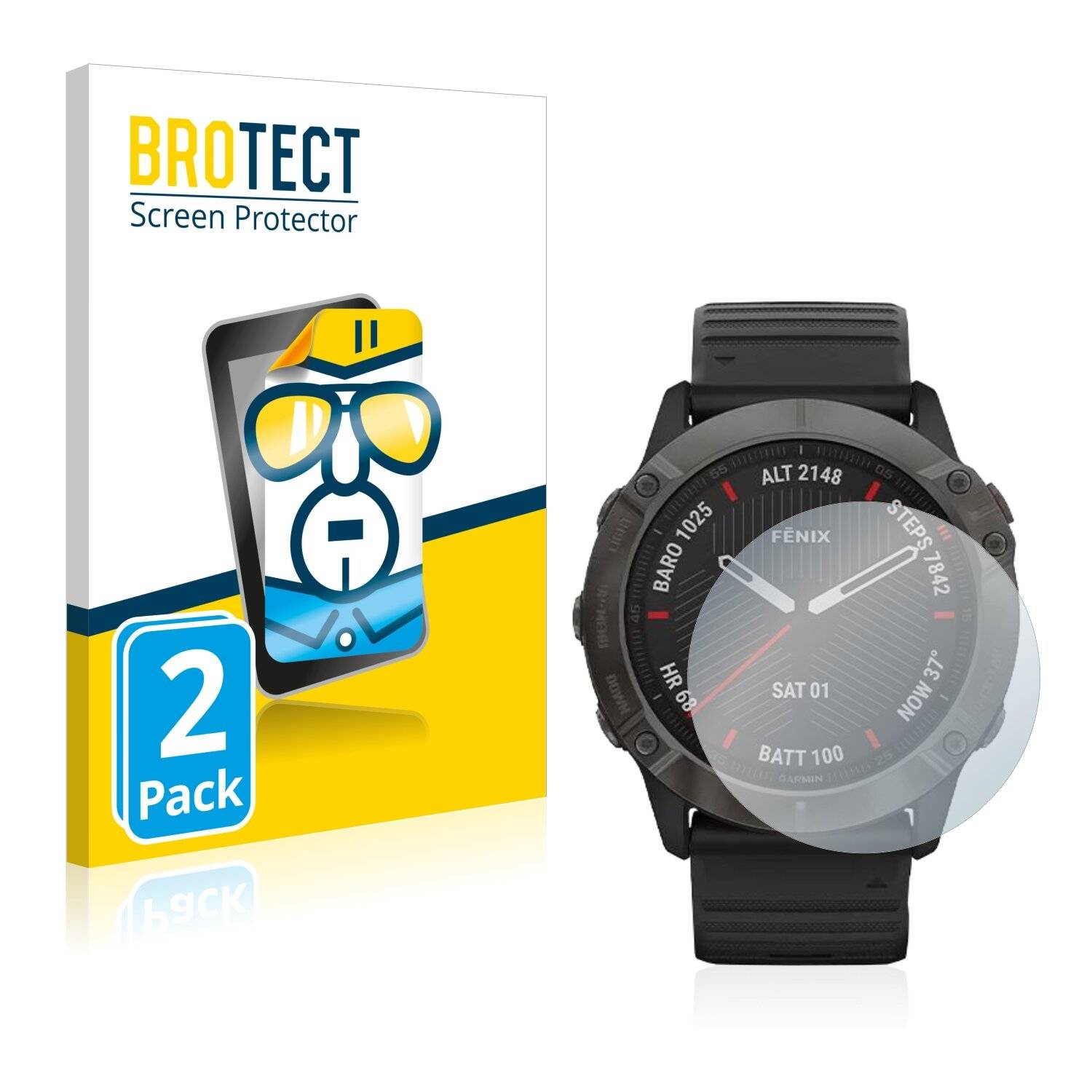 2x BROTECT HD-Clear Displayschutzfolie für Garmin Fenix 6X Pro