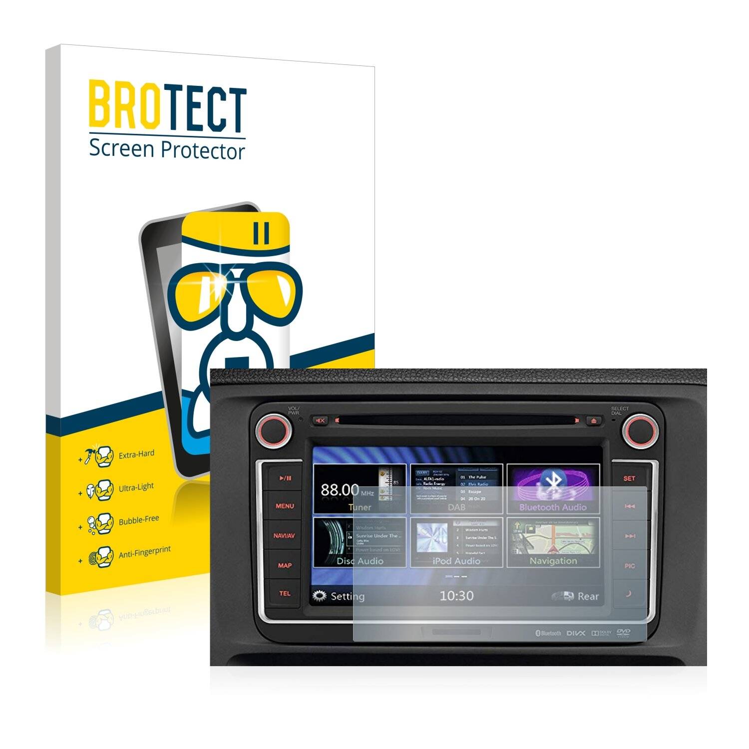 BROTECT AirGlass Schutzglas Folie für Volkswagen Passat 3C 2005 RMT