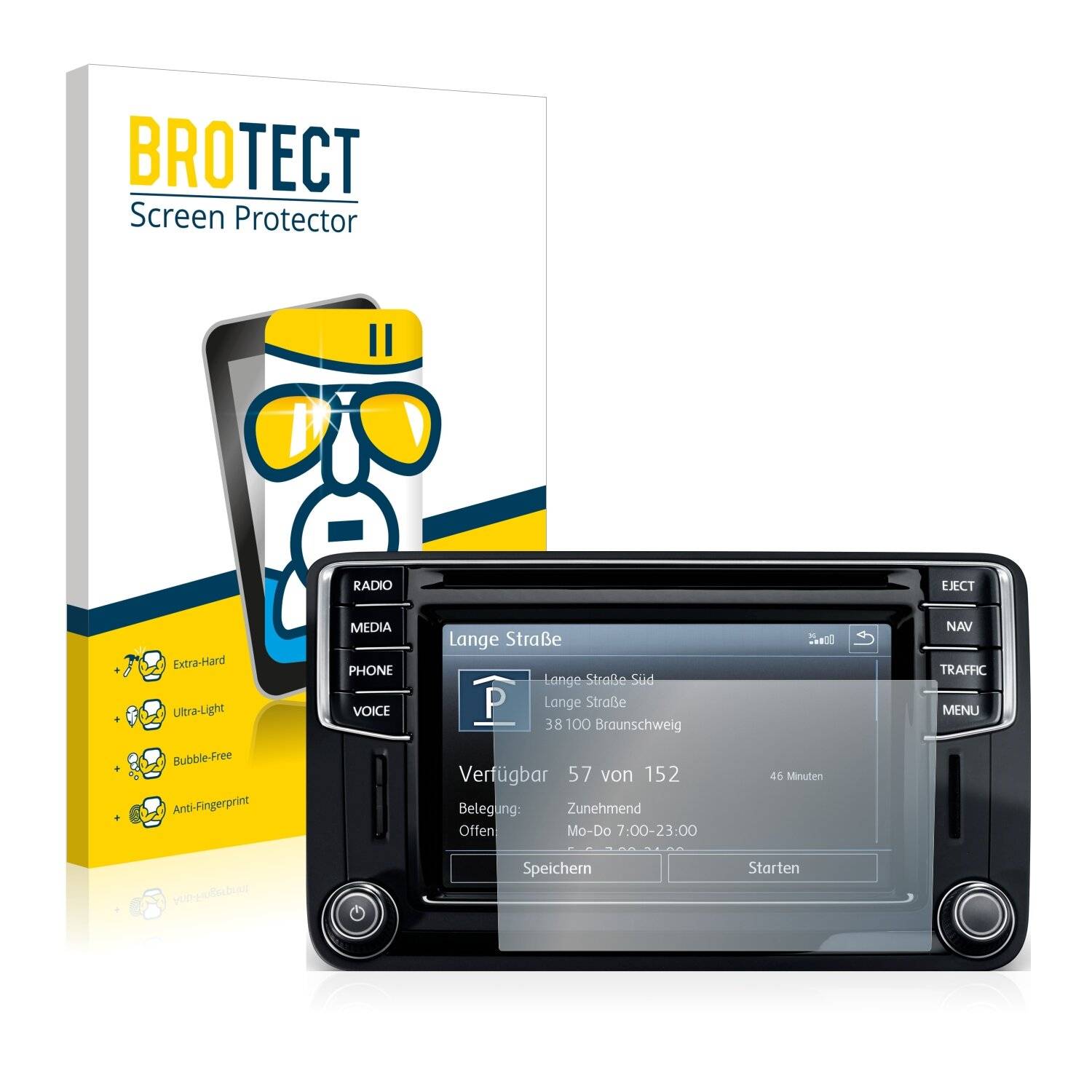 BROTECT AirGlass Schutzglas Folie für Volkswagen California 2015 Discover Media 6.5