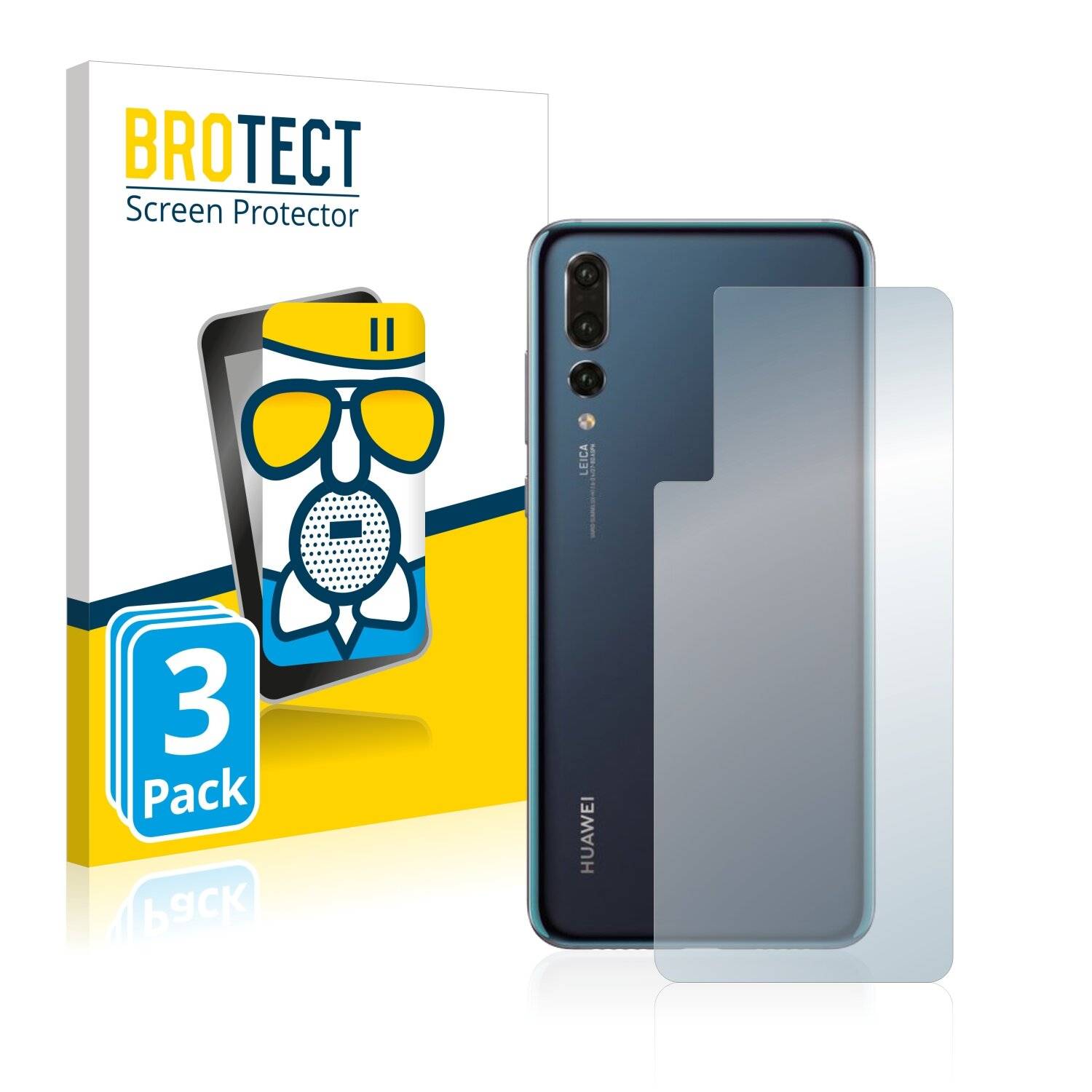 3x BROTECT AirGlass Matte Schutzglas Folie für Huawei P20 Plus