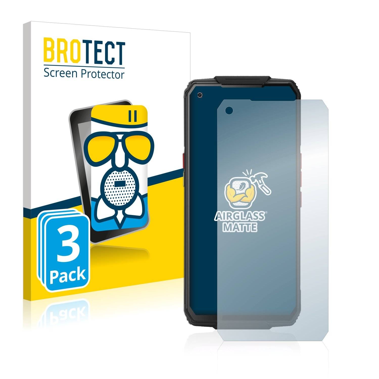 3x BROTECT AirGlass Matte Schutzglas Folie für Oukitel
