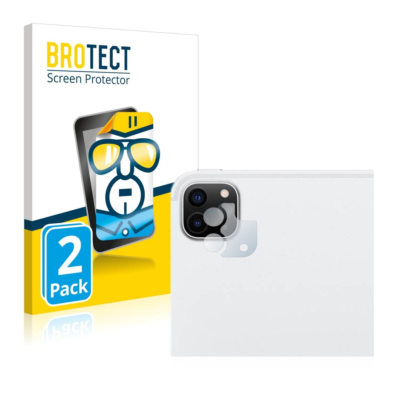 2x BROTECT HD-Clear Displayschutzfolie für Apple iPad Pro 12.9 WiFi 2020 (NUR Kamera, 4.