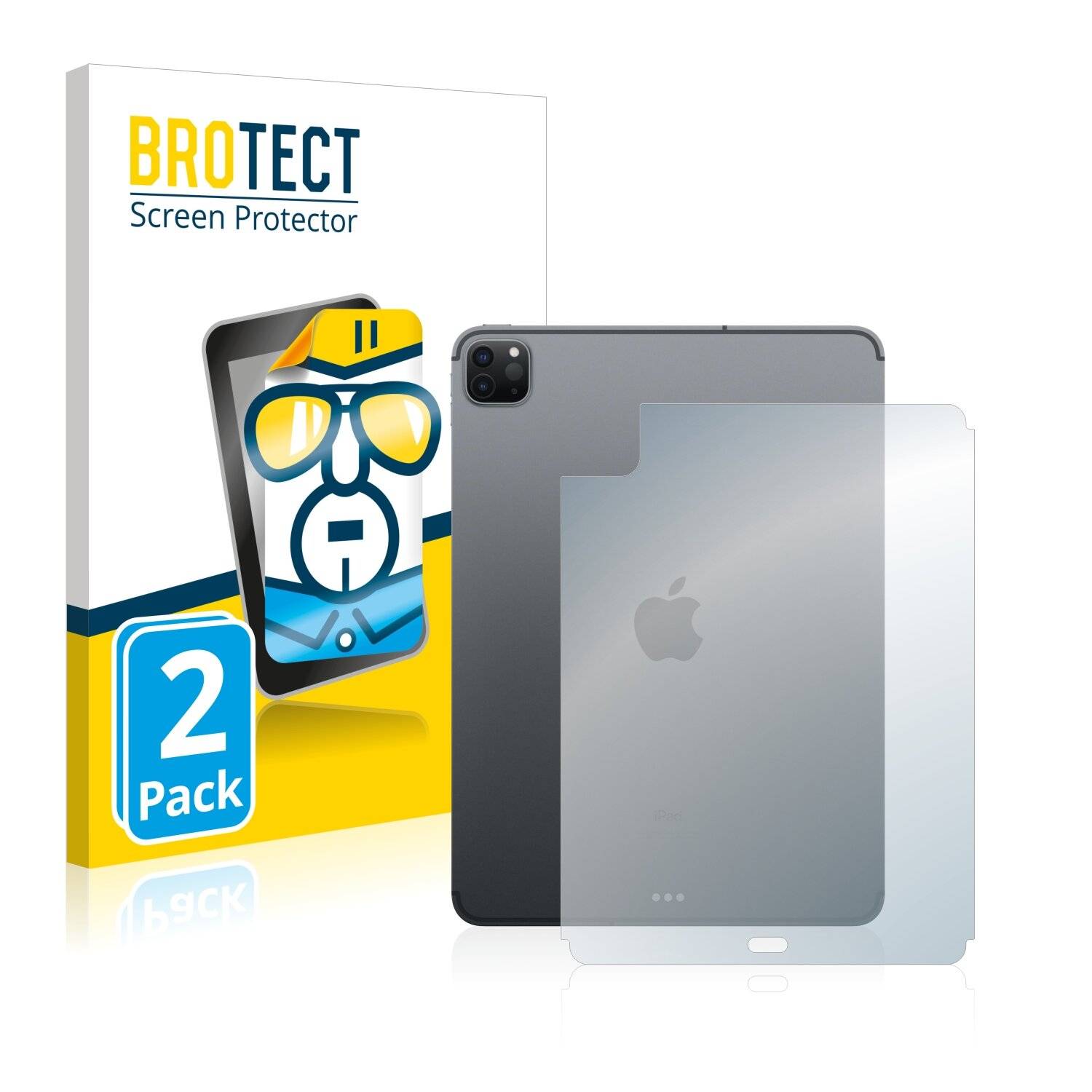 2x BROTECT HD-Clear Displayschutzfolie für Apple iPad Pro 11 WiFi Cellular 2020 (Rückseite,
