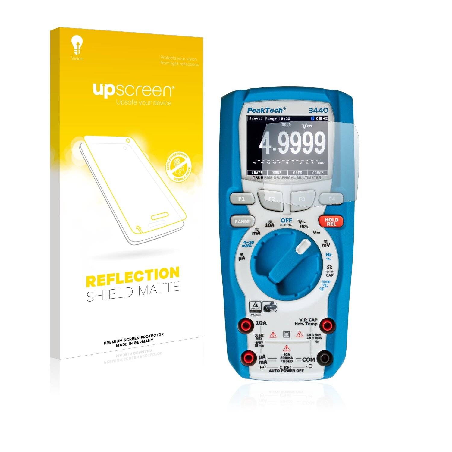 upscreen Reflection Shield Matte Premium Displayschutzfolie für PeakTech