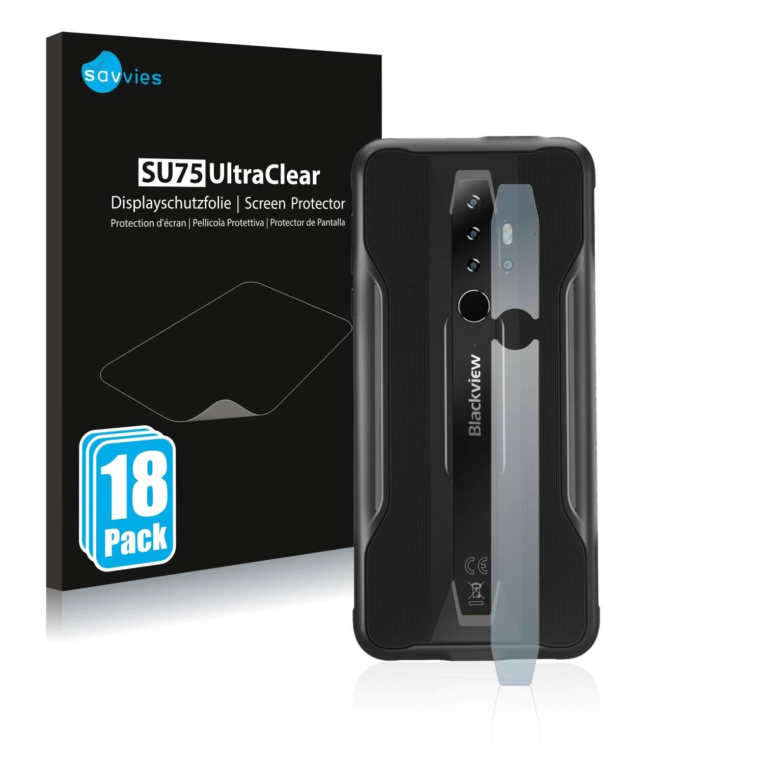 18x Savvies SU75 Displayschutzfolie für Blackview BV6300 Pro (NUR