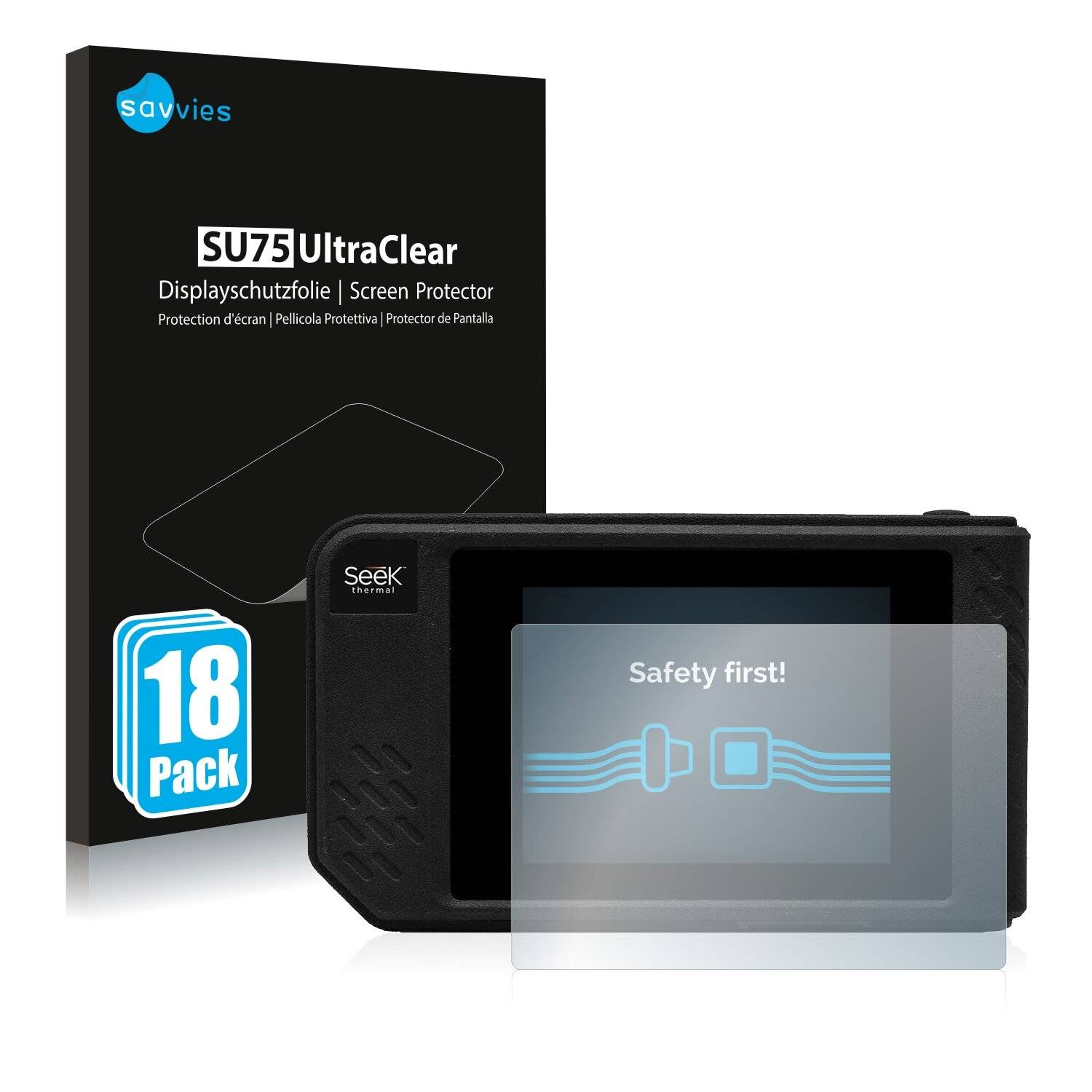18x Savvies SU75 Displayschutzfolie für Seek