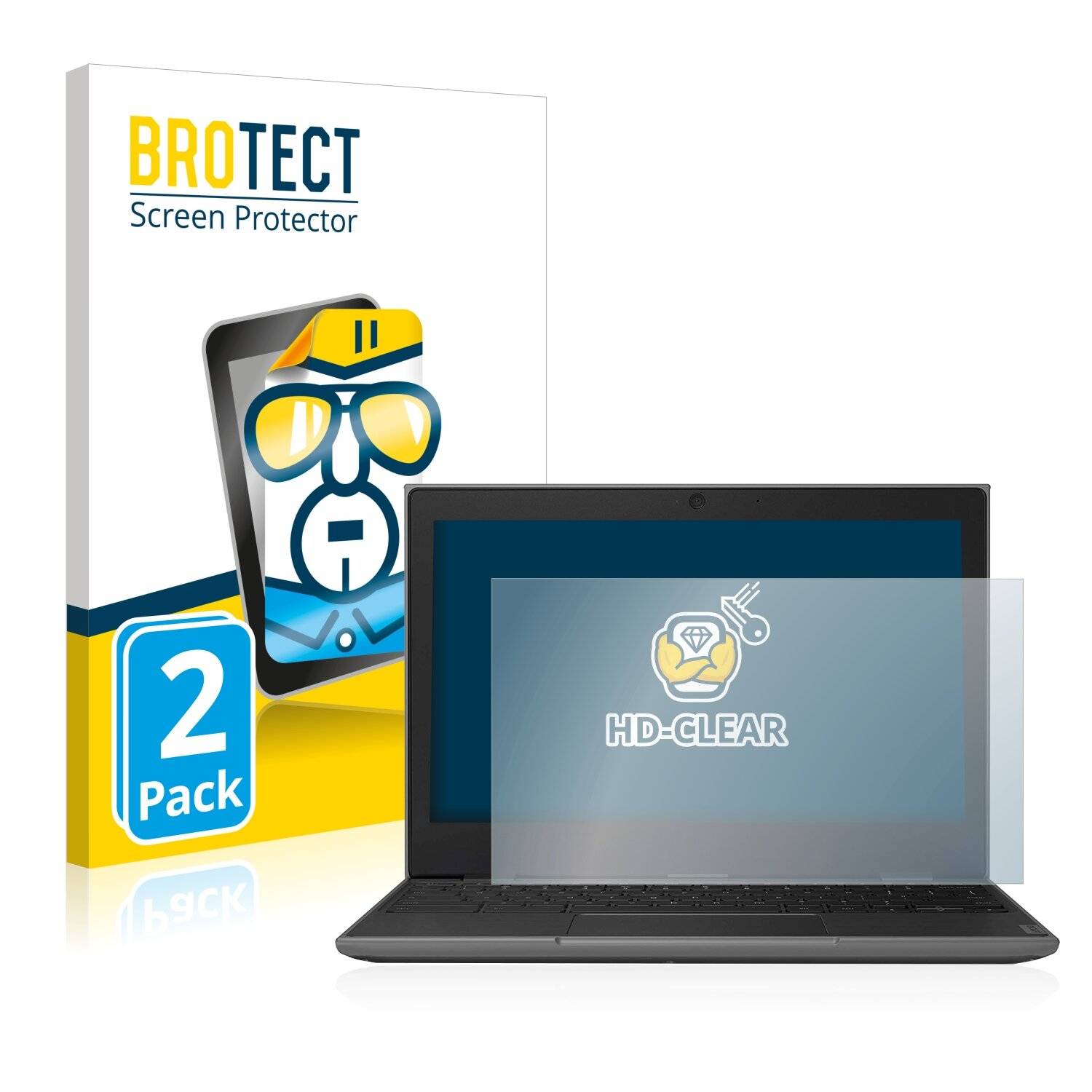 2x BROTECT HD-Clear Displayschutzfolie für Lenovo 100e Chromebook (2.