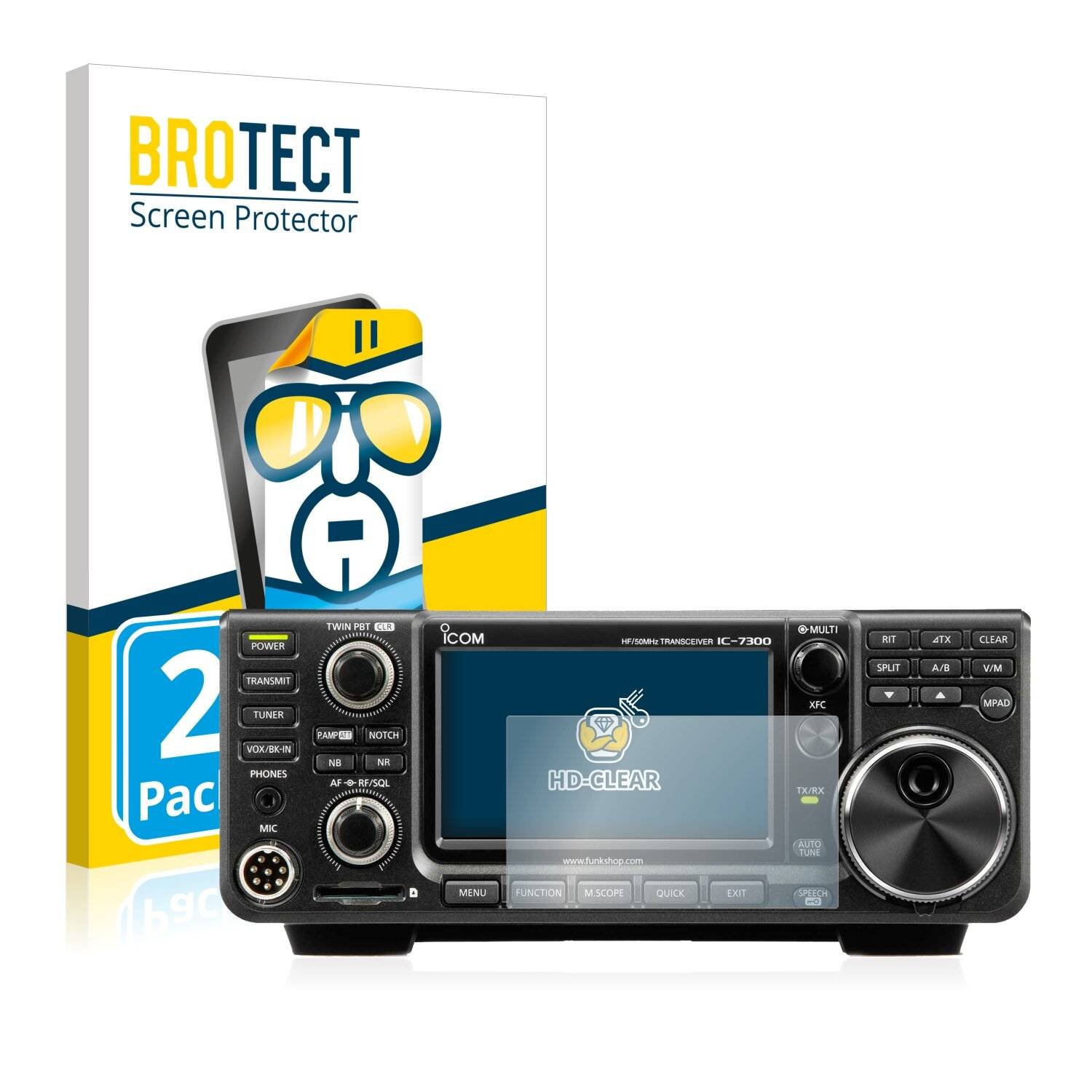 2x BROTECT HD-Clear Displayschutzfolie für Icom